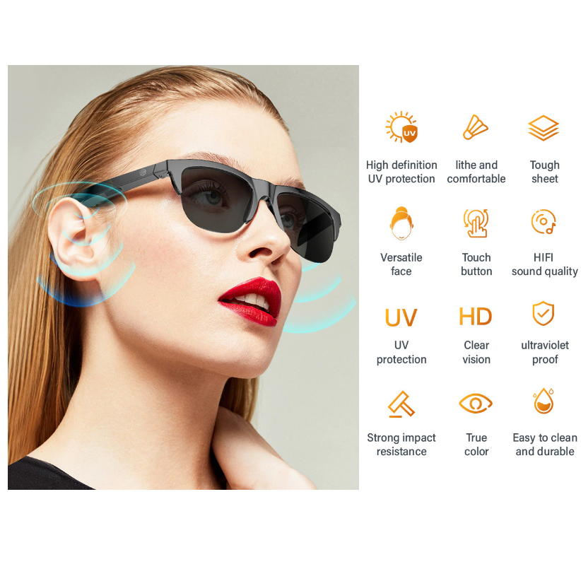 Lentes De Audio Inalámbricos Con Bluetooth Llamadas Música-2
