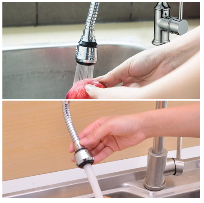 Aireador Grifo De Fregadero De Cocina Flexible Giratorio 360°-3