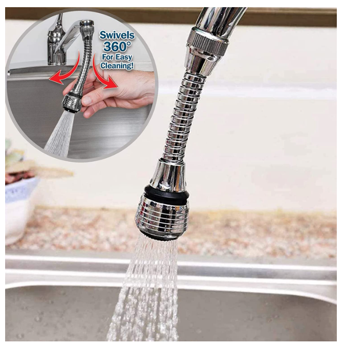 Aireador Grifo De Fregadero De Cocina Flexible Giratorio 360°-4