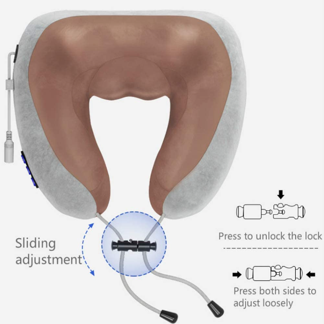 Almohada De Masaje Portátil Recargable En Forma De U Almohada De Viaje-4