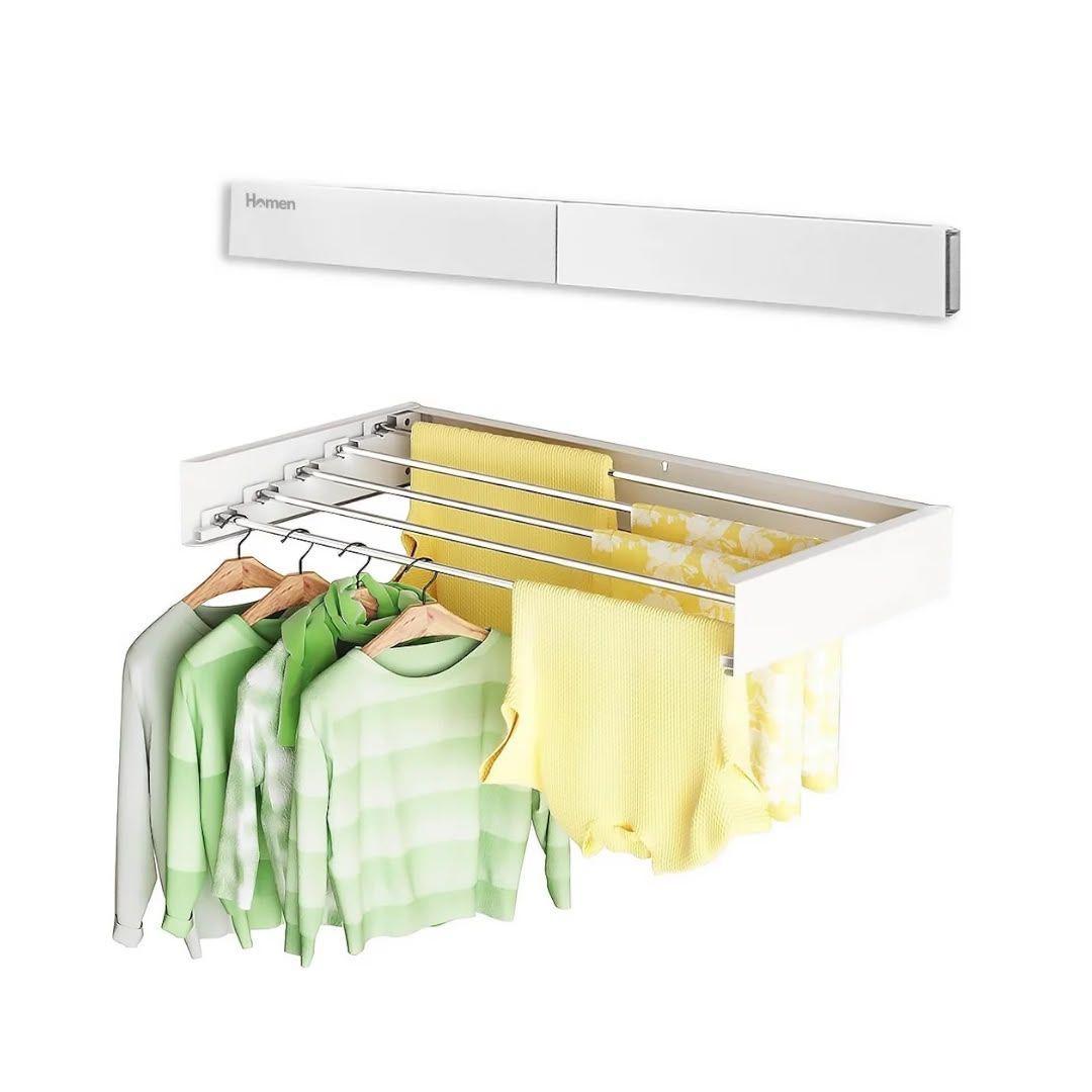 Tendedero de Ropa Plegable de Pared Colgador De 80 cm-0
