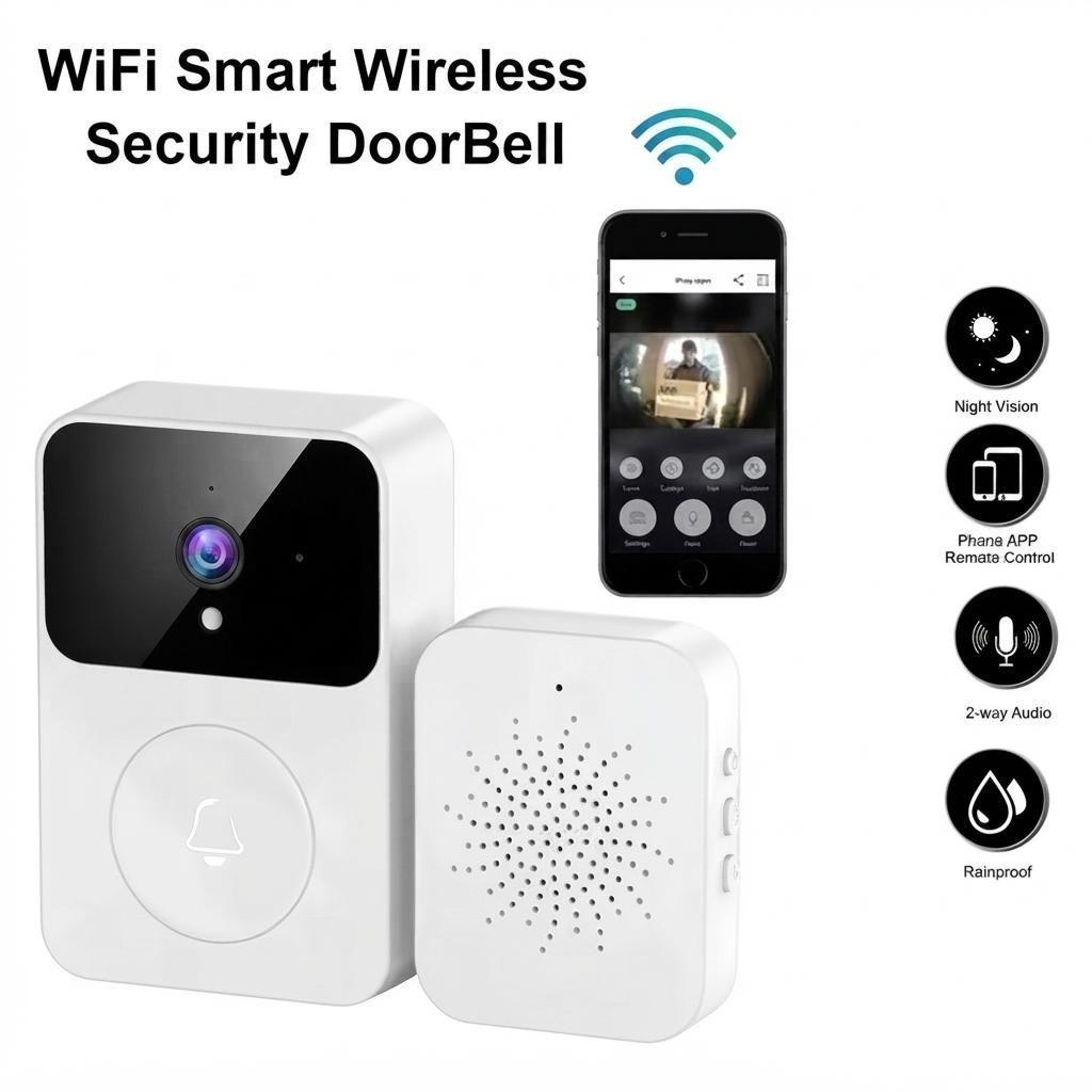 Timbre Inalámbrico Con Cámara Exterior Portátil Usb Wifi-2