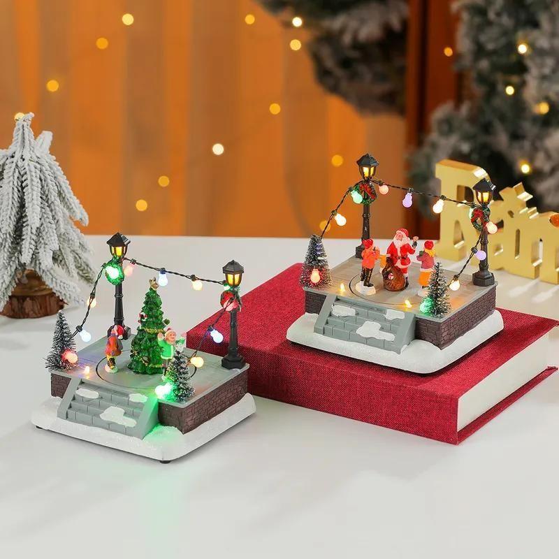 Villa Navideña Pista de Patinaje con Papá Noel Luces y Música Decoración Navidad-2