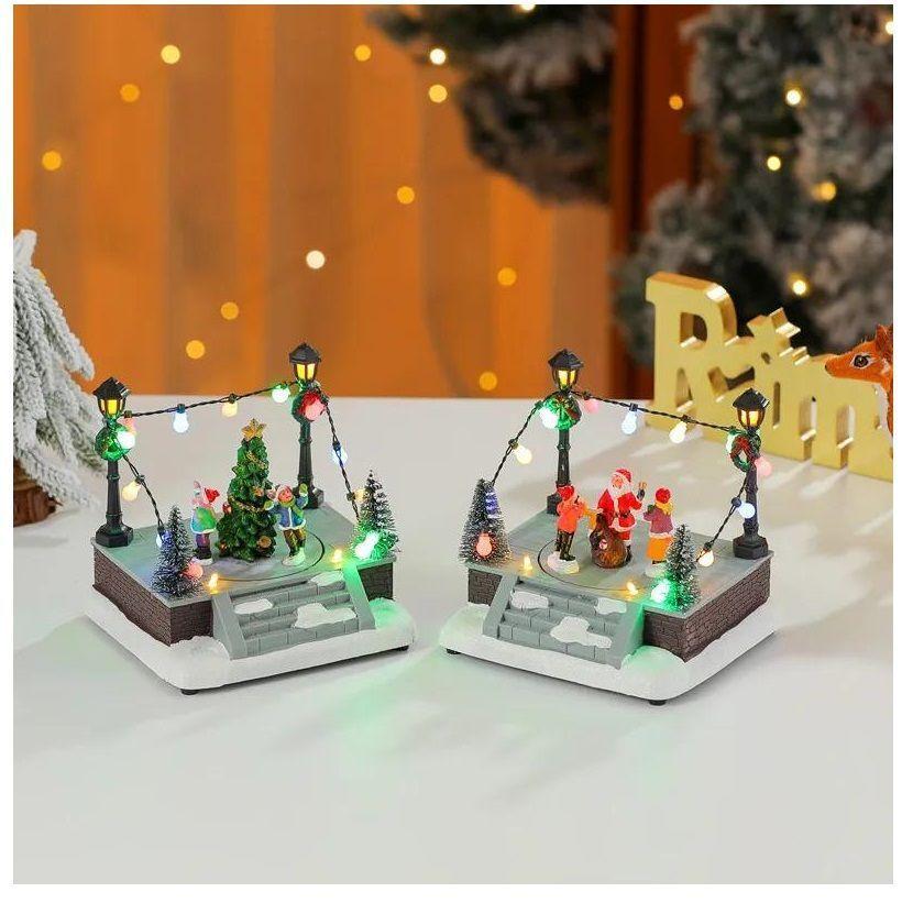 Villa Navideña Pista de Patinaje con Papá Noel Luces y Música Decoración Navidad-4