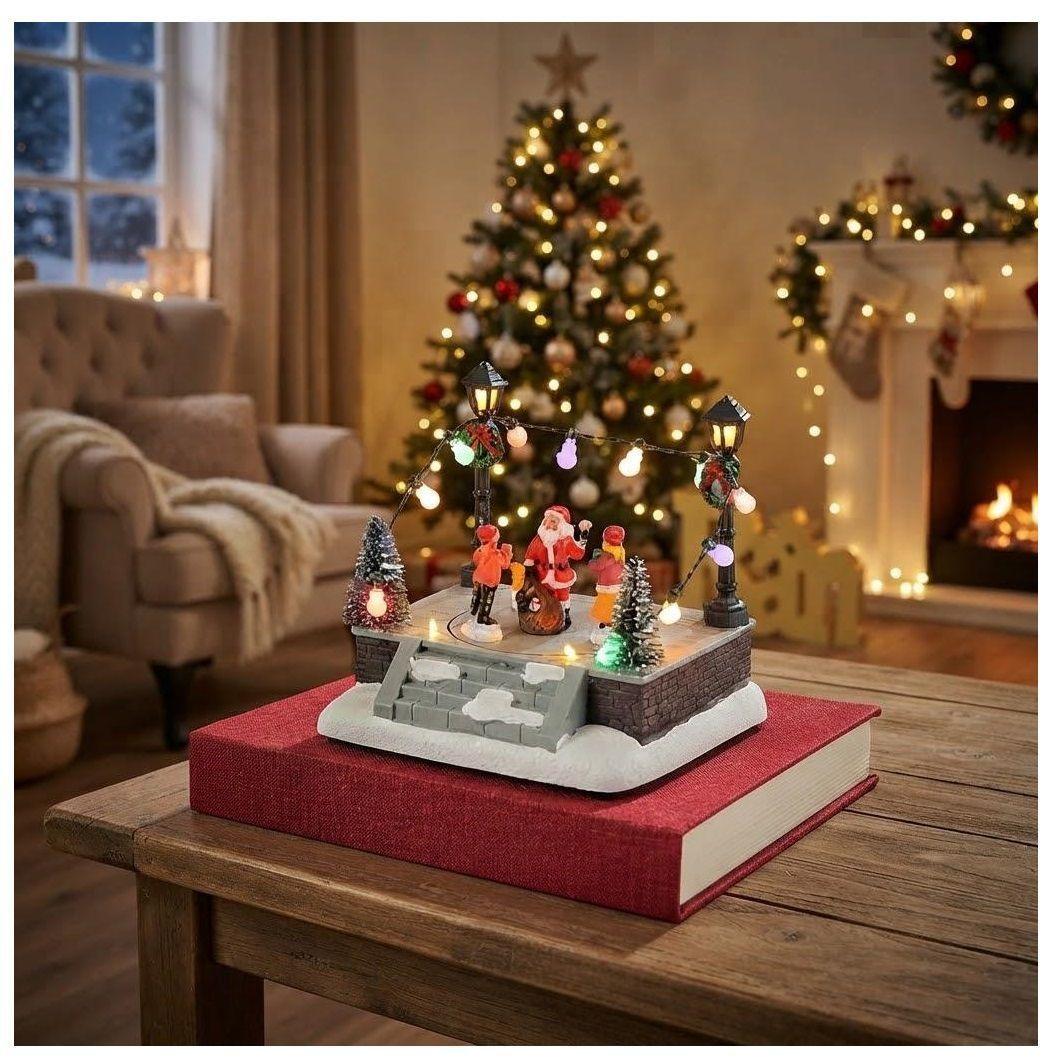Villa Navideña Pista de Patinaje con Papá Noel Luces y Música Decoración Navidad-5
