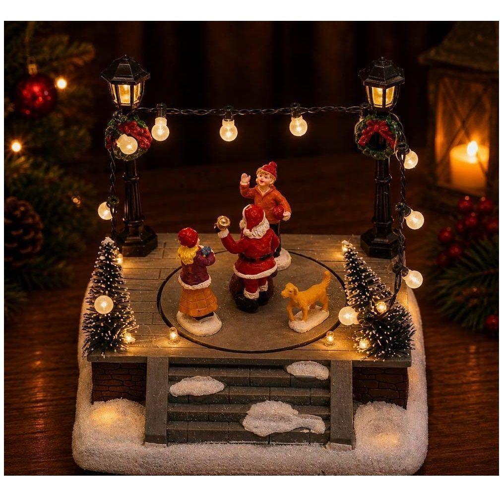 Villa Navideña Pista de Patinaje con Papá Noel Luces y Música Decoración Navidad-7