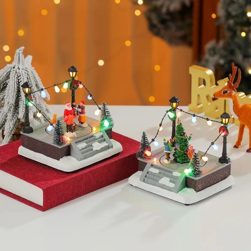 Villa Navideña Pista de Patinaje con Papá Noel Luces y Música Decoración Navidad-8