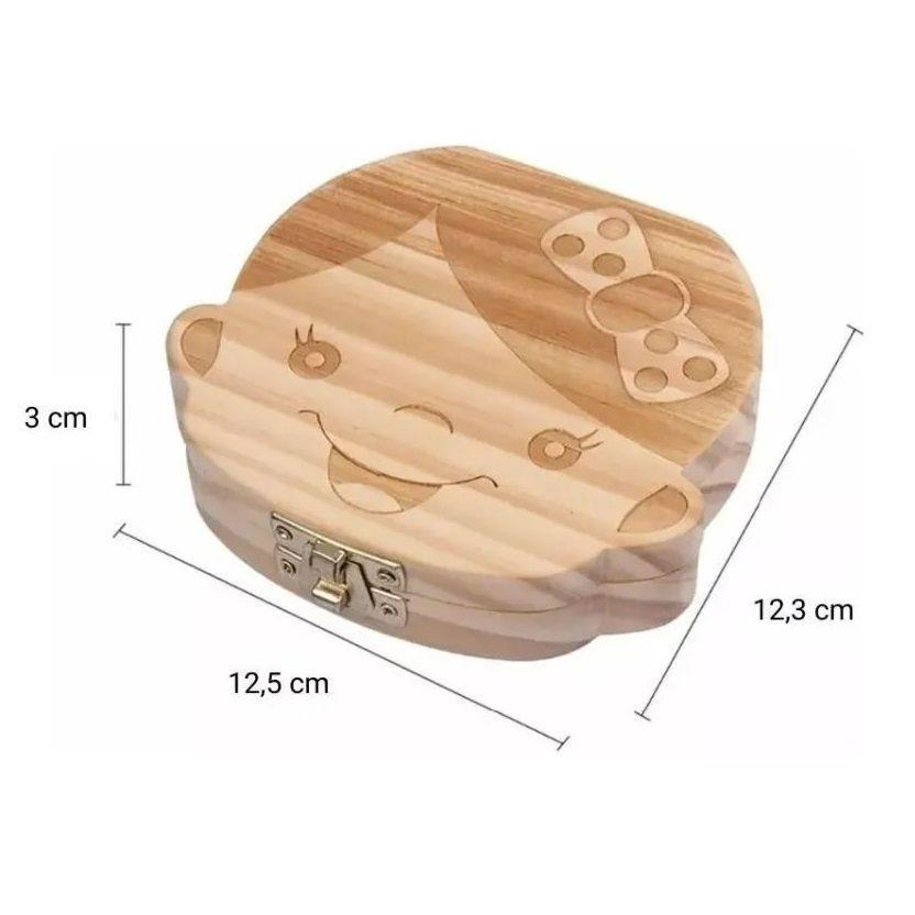 Cajita De Madera Para Guardar Dientes De Leche Niña-2