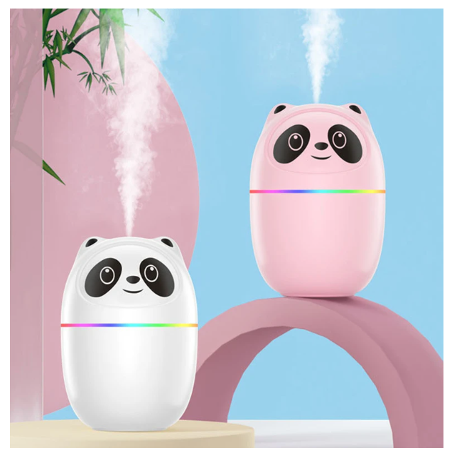 Humidificador Aromático De Panda Con 6 Esencias Blanco-3