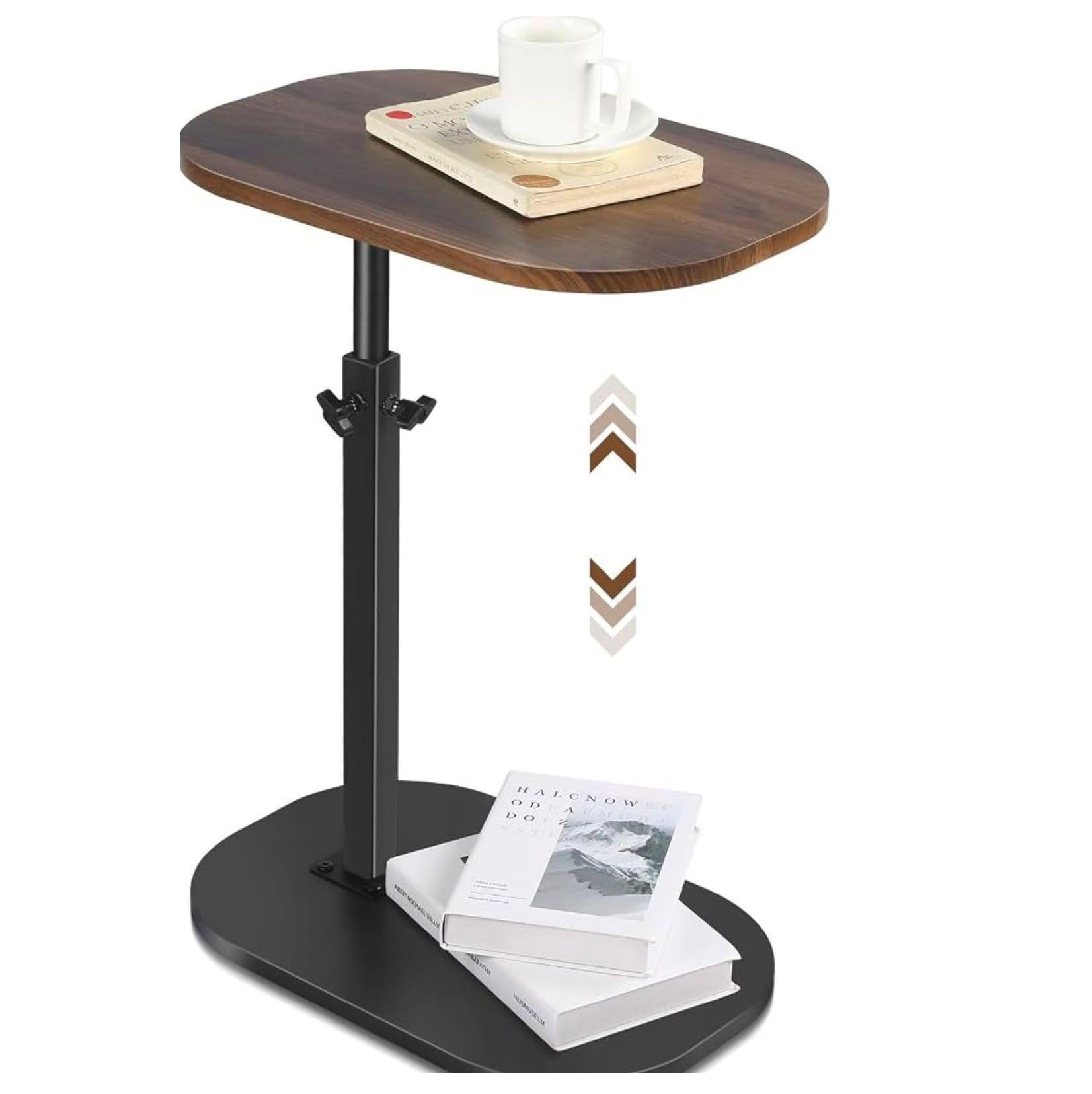 Mesa Auxiliar Regulable Para Cama Y Sofá Madera Negro-0