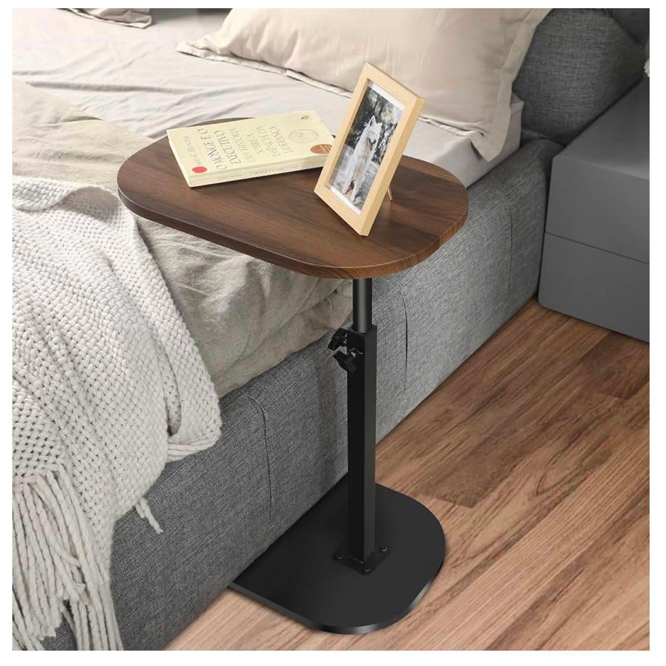 Mesa Auxiliar Regulable Para Cama Y Sofá Madera Negro-2