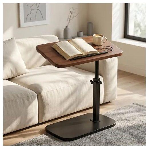 Mesa Auxiliar Regulable Para Cama Y Sofá Madera Negro-4