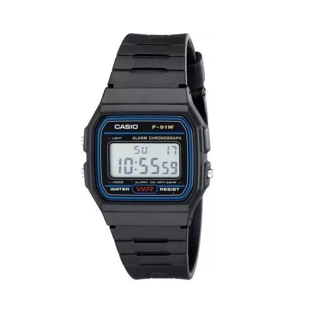 Reloj Casio Digital F91W-3DG Negro De Resina-0