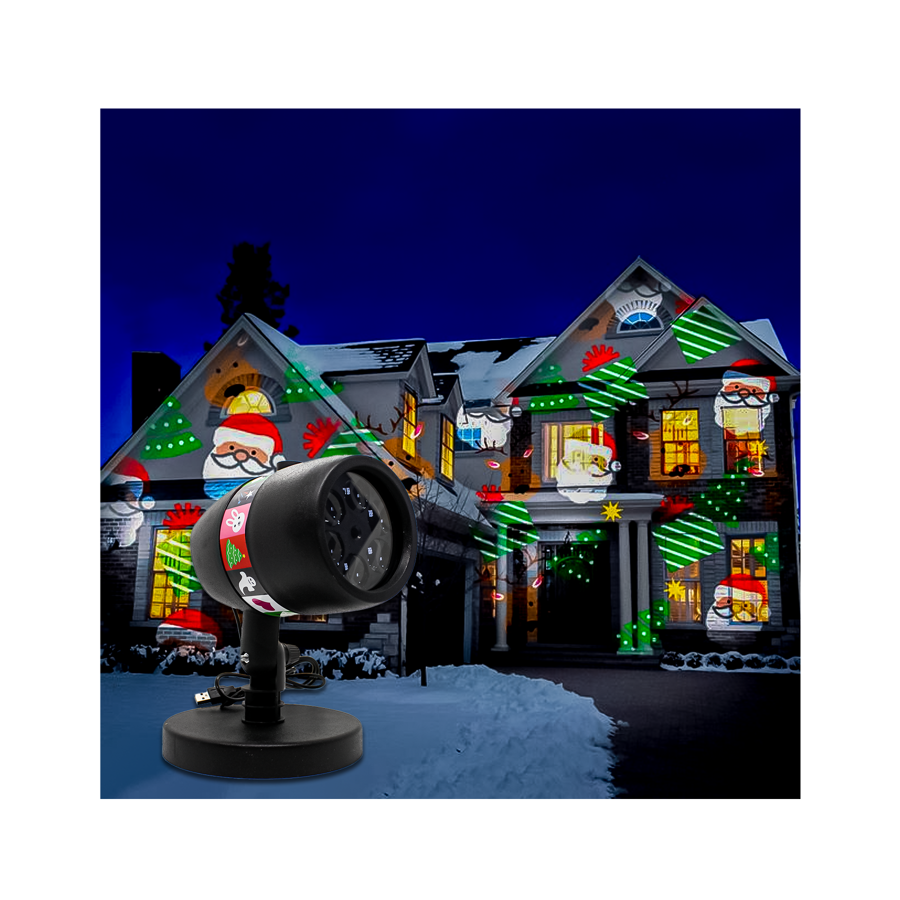 Proyector De Luces Para Navidad Pascuas Fiestas Patrias-7