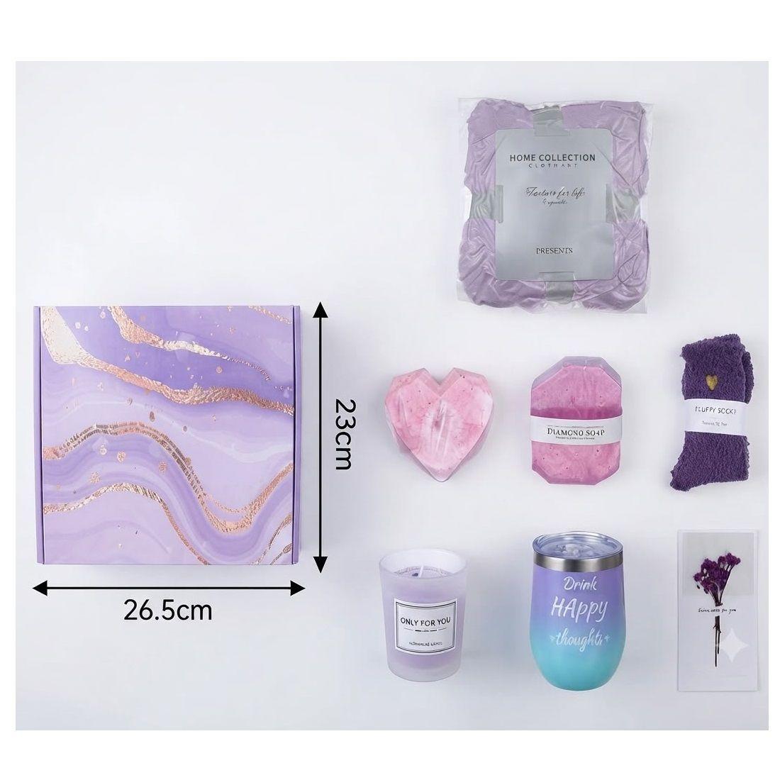 Set de Regalo Spa para Mujer 10 Piezas Kit de Autocuidado y Relajación Morado-1