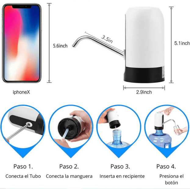 Dispensador De Agua Automático Recargable Con Usb-3