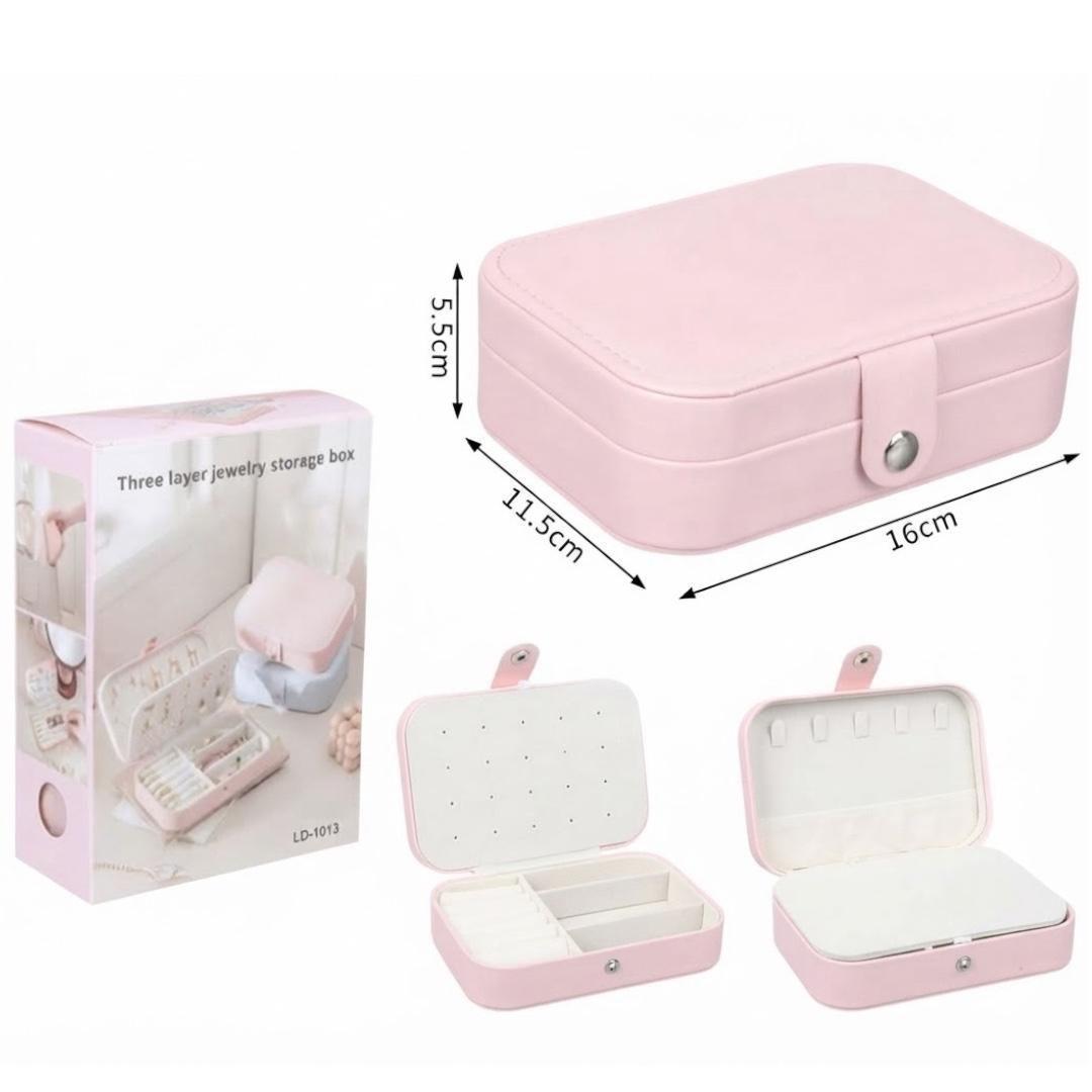 Joyero Pequeño Organizador Portátil de Tres Capas LD-1013-1