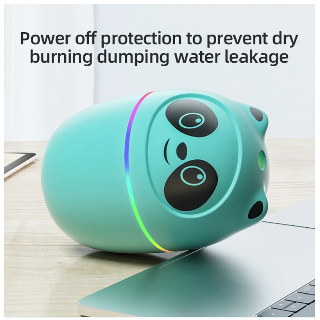 Humidificador Aromático De Panda Con 6 Esencias Verde-2