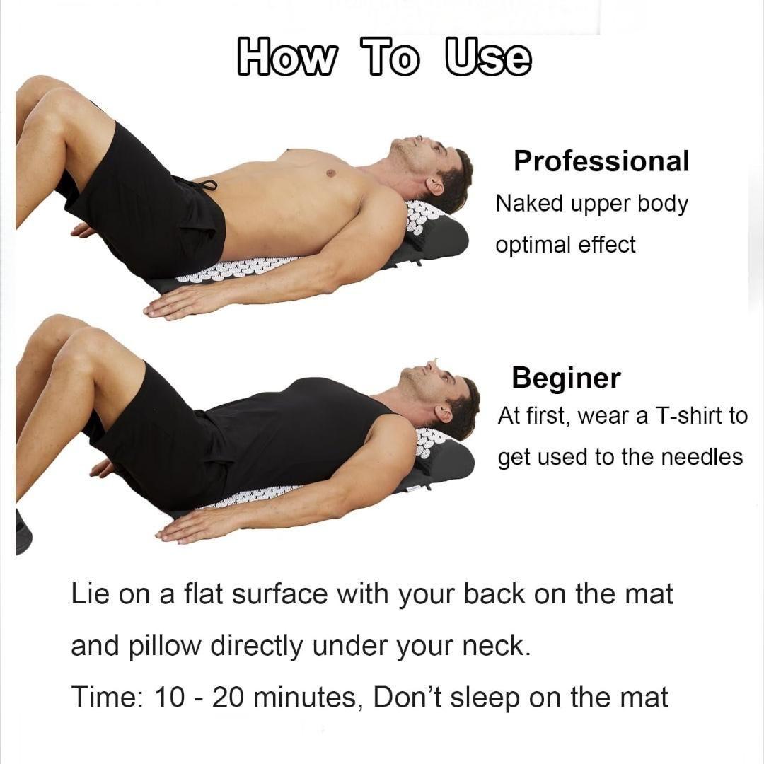 Alfombra y Almohada de Acupresión para Relajación y Alivio Muscular-2