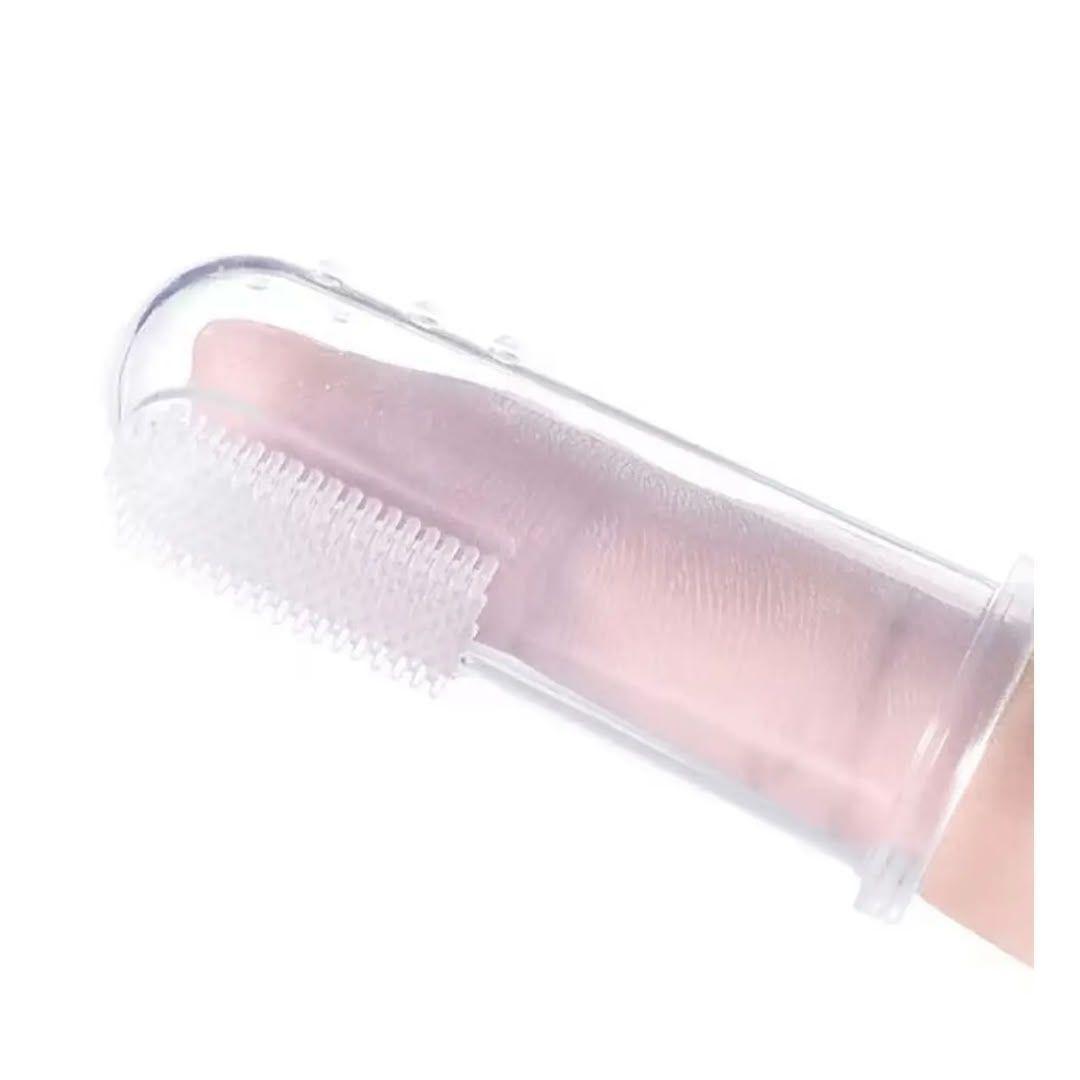 Pack 2 Cepillos de Dientes de Silicona para Bebé Dedal con Estuche Protector-0