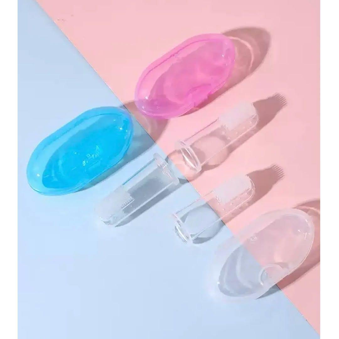 Pack 2 Cepillos de Dientes de Silicona para Bebé Dedal con Estuche Protector-4