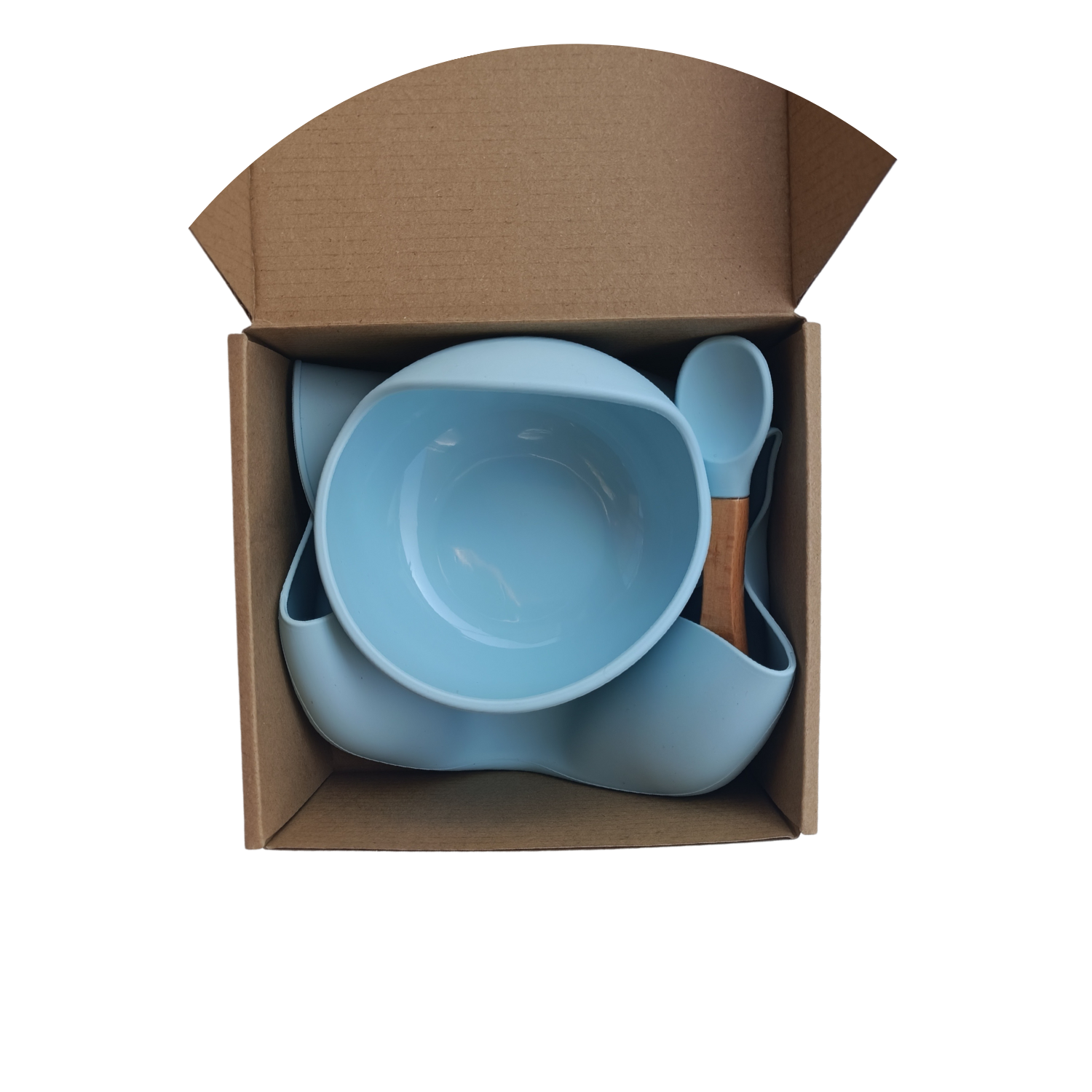 Set de alimentación bebé libre de bpa celeste-2