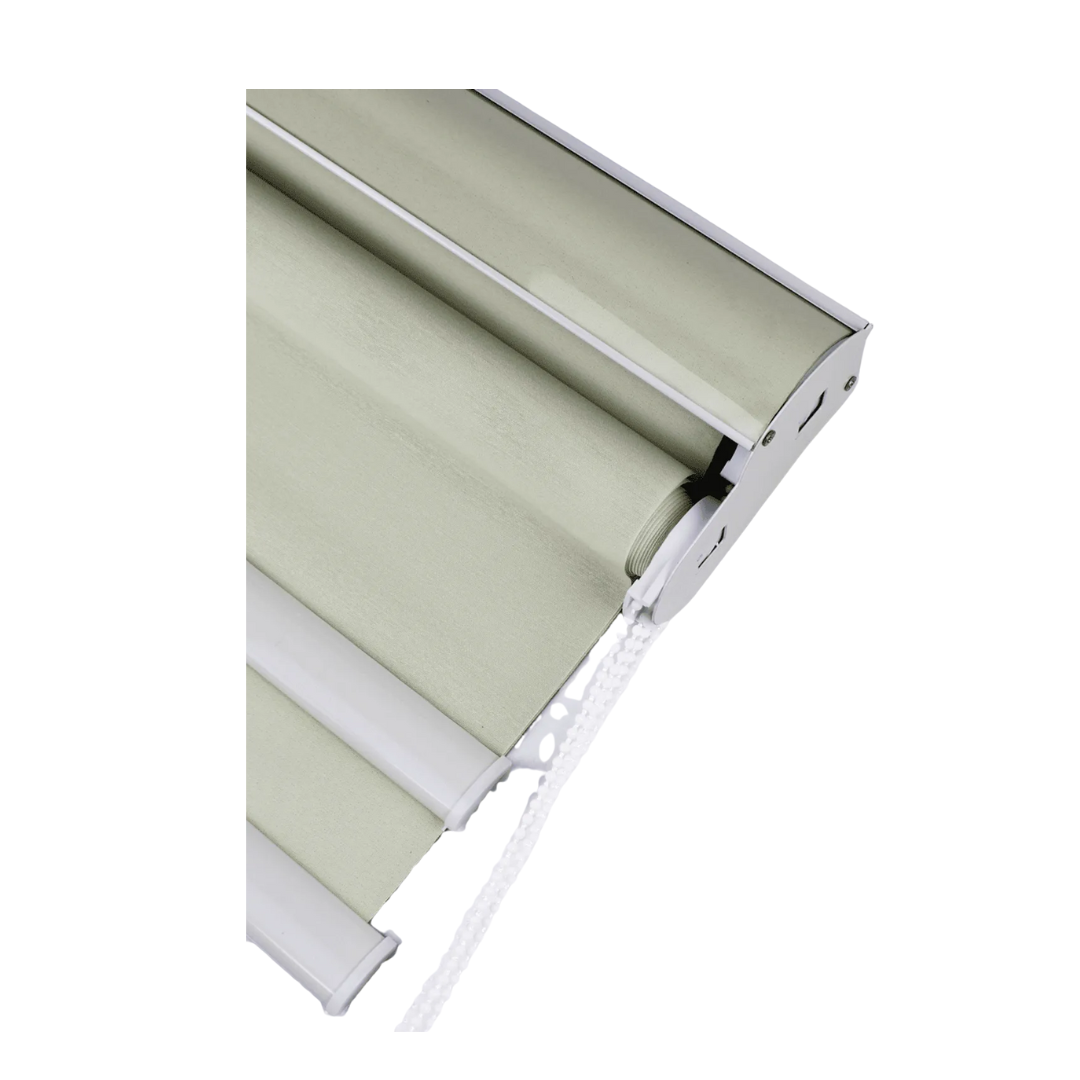 Cortina Roller Blackout doble tela 140x200 con cenefa beige-1