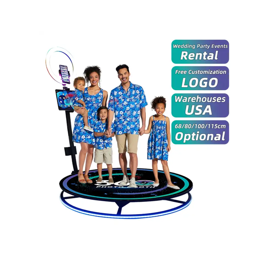 Plataforma giratoria 360 luz Photobooth 100 cm eventos metal-3