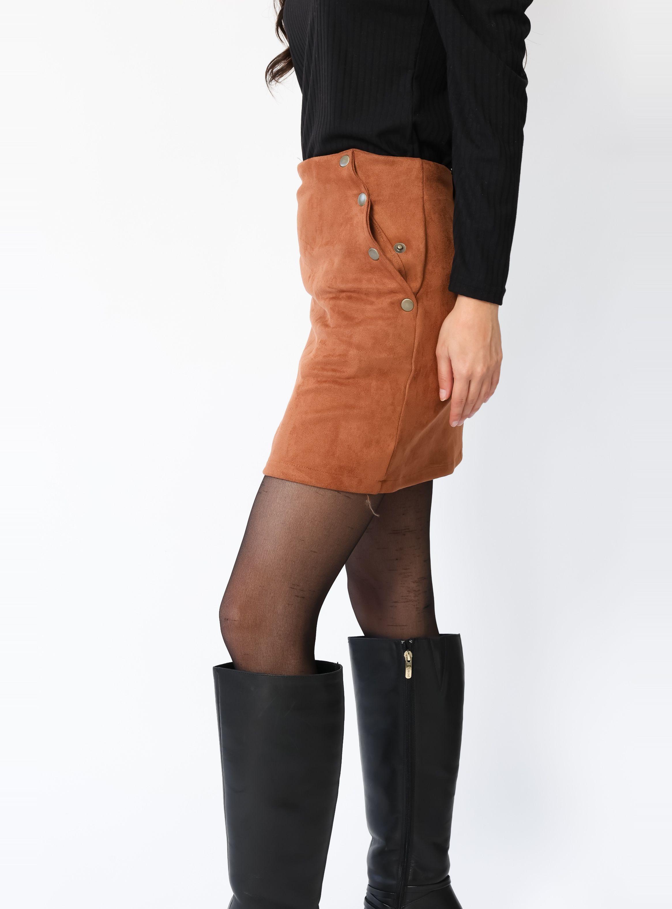 Falda Mini Clare Camel - Diseño de Autor | Natalia Seguel-4
