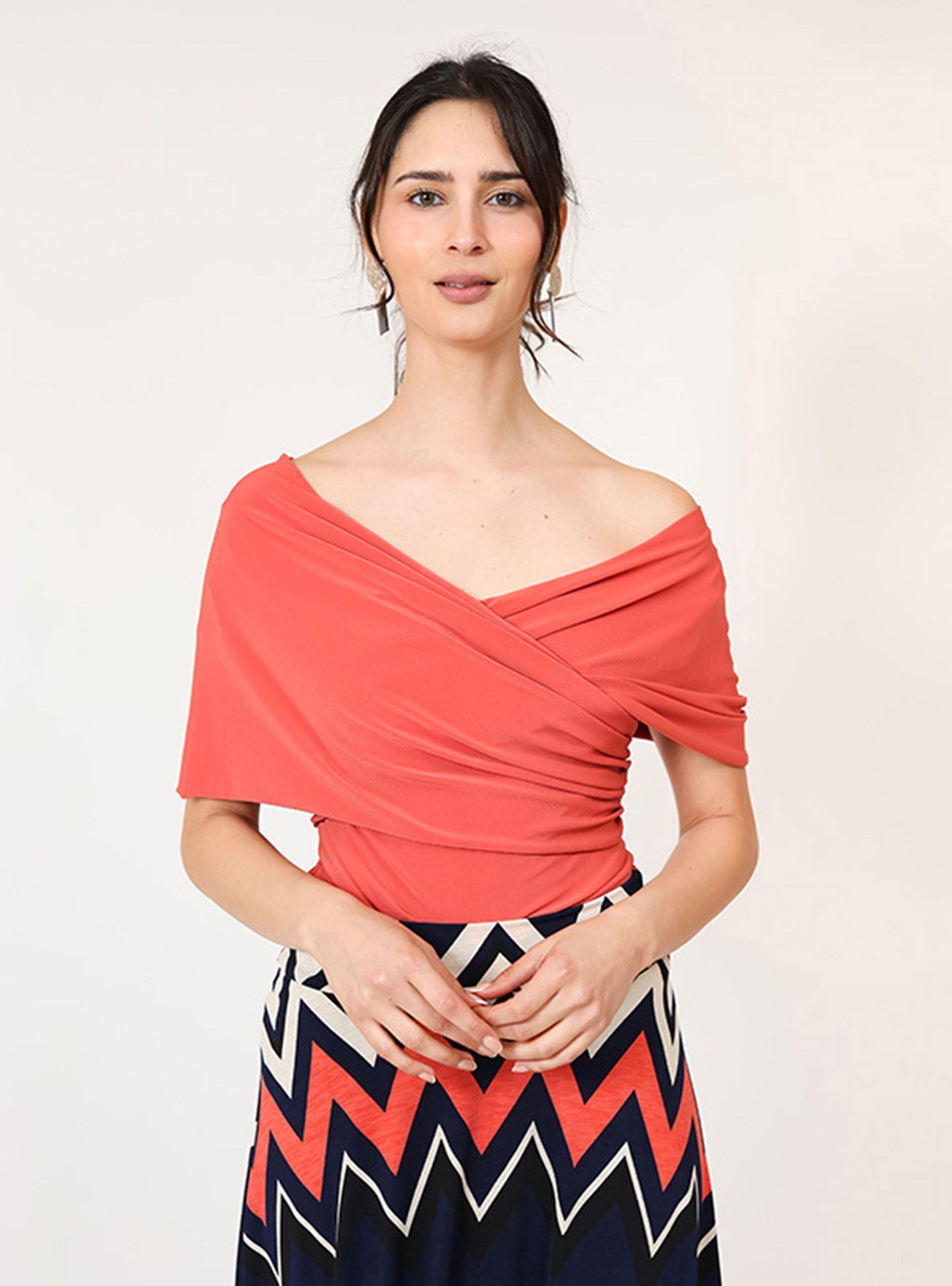 Polera Suri Coral Manga Corta Natalia Seguel-3