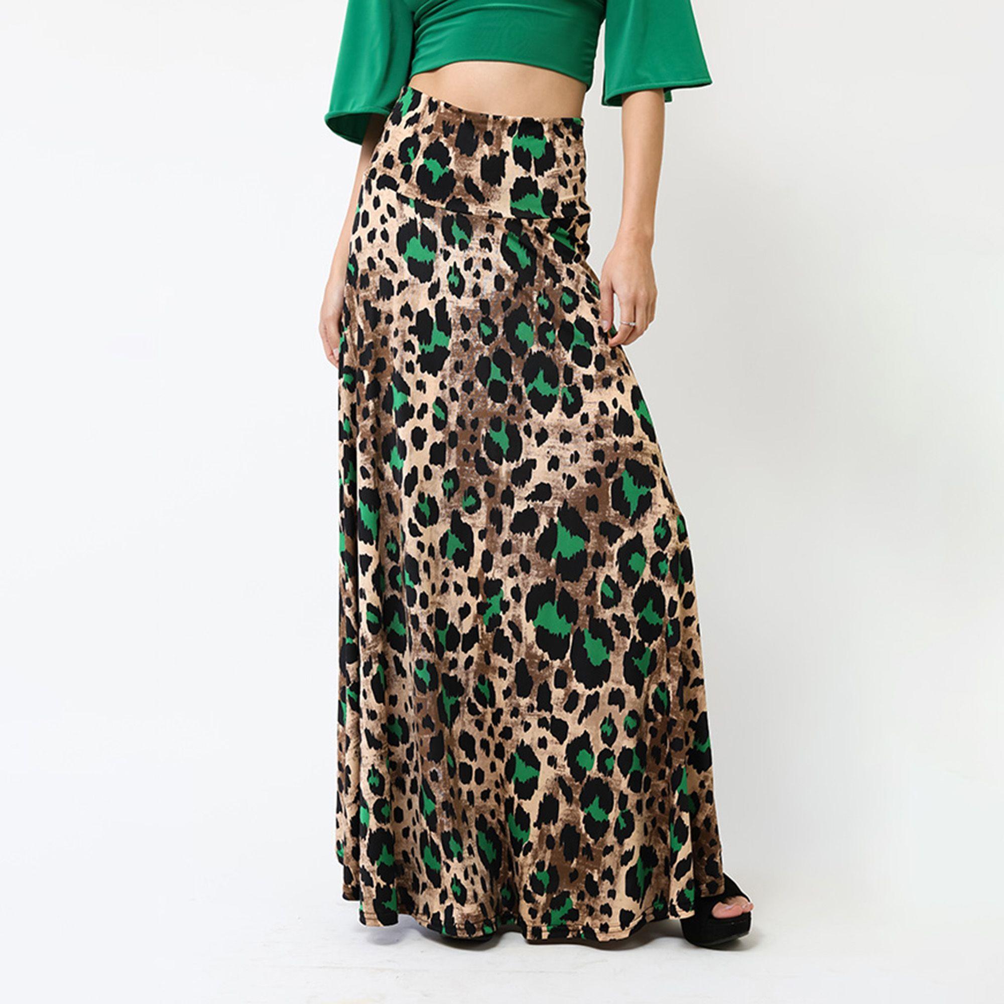 Falda Martina Animalprint Verde | Natalia Seguel-2
