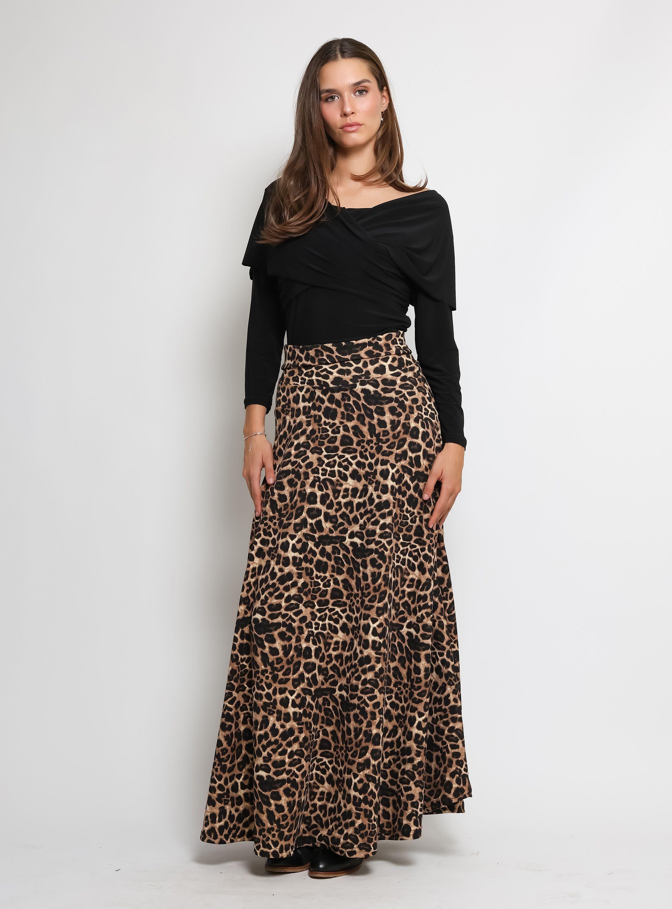 Falda Martina Animal Print Leopardo Natalia Seguel-2
