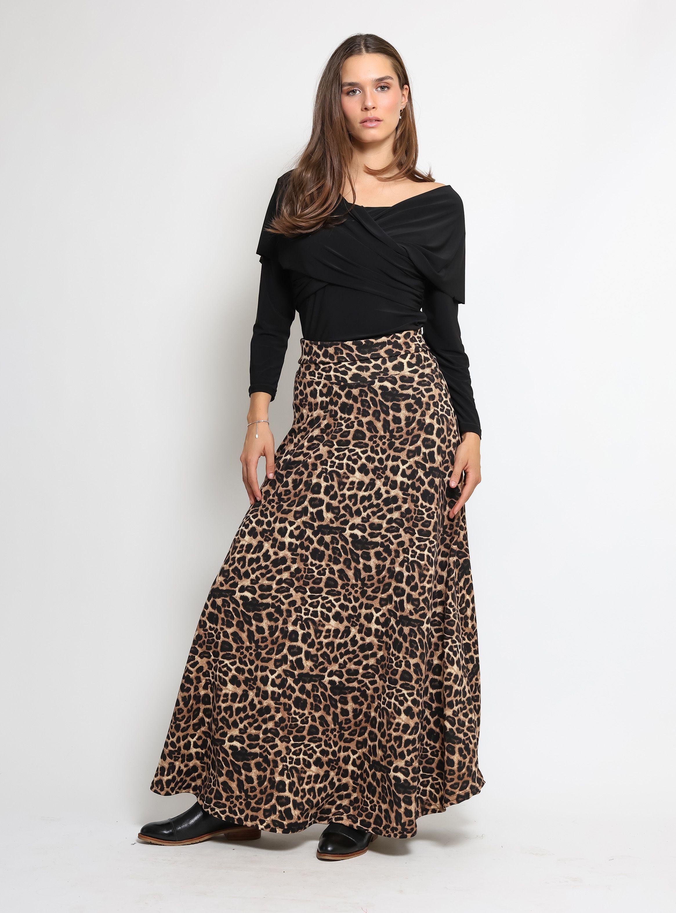 Falda Martina Animal Print Leopardo Natalia Seguel-3