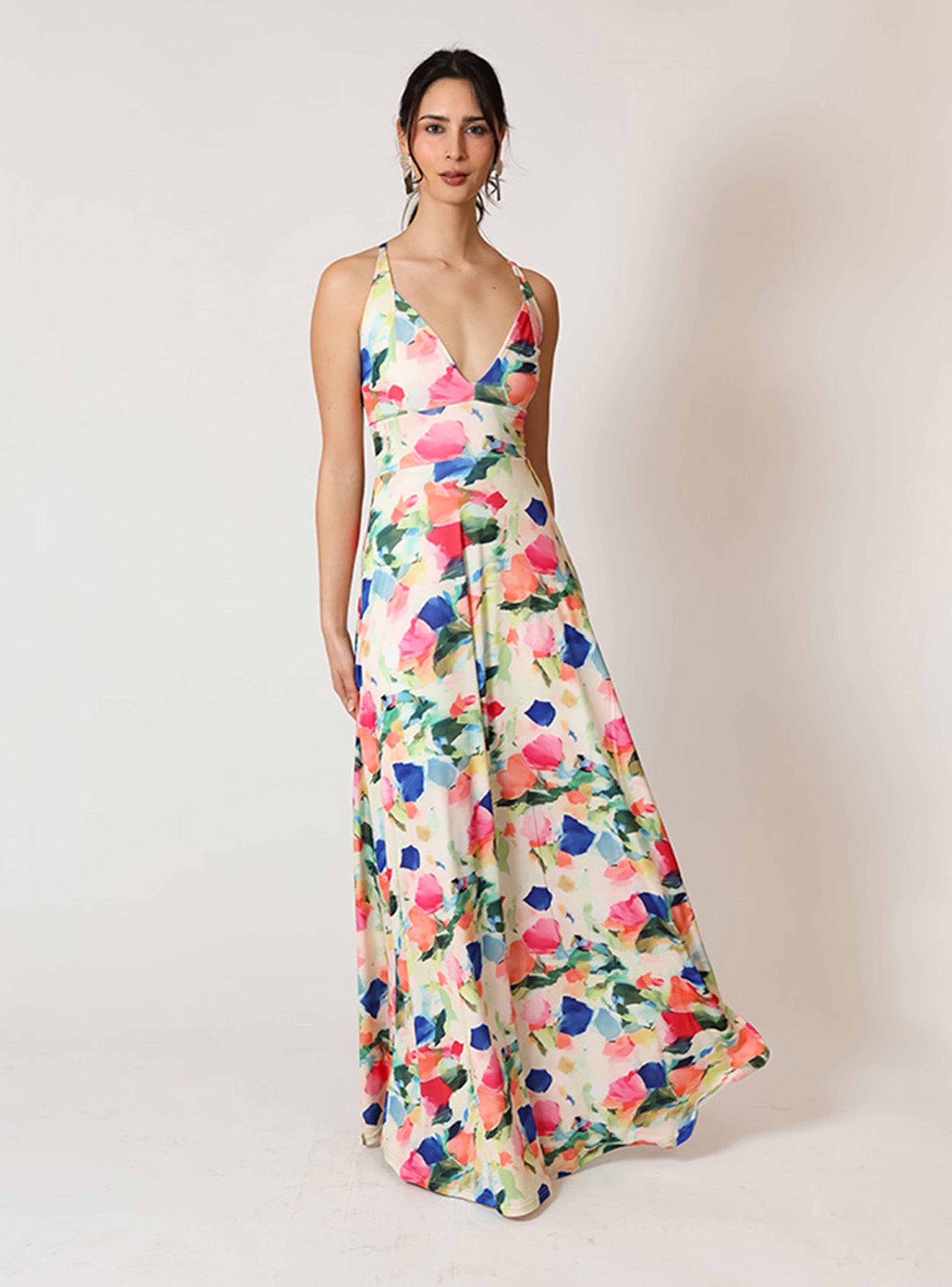 Vestido Zara Blanco Flores Colores Natalia Seguel-5