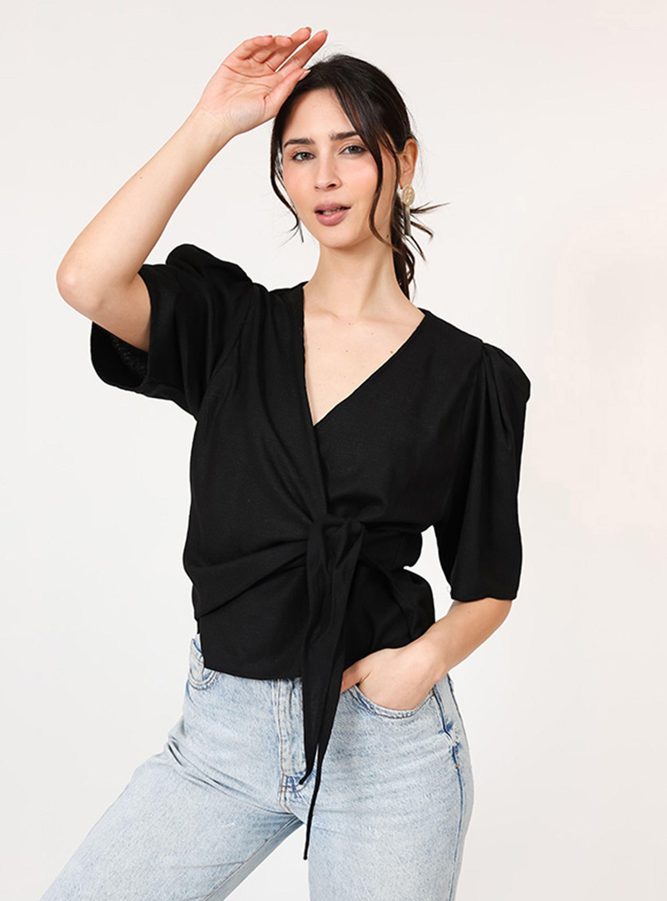 Blusa Jose Negro Lino Natalia Seguel-2