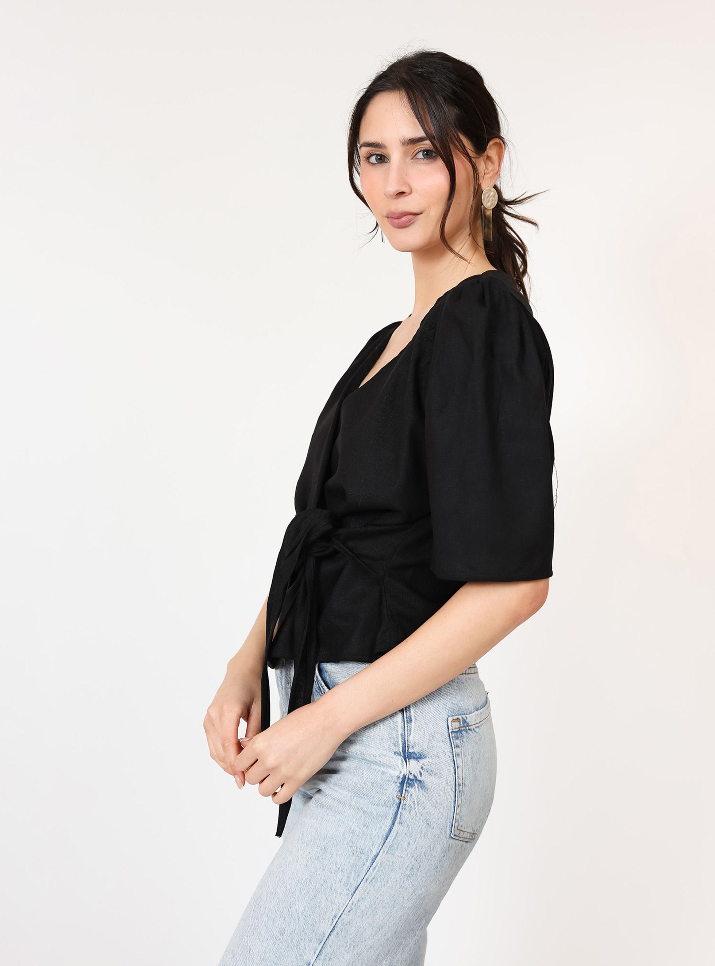 Blusa Jose Negro Lino Natalia Seguel-3