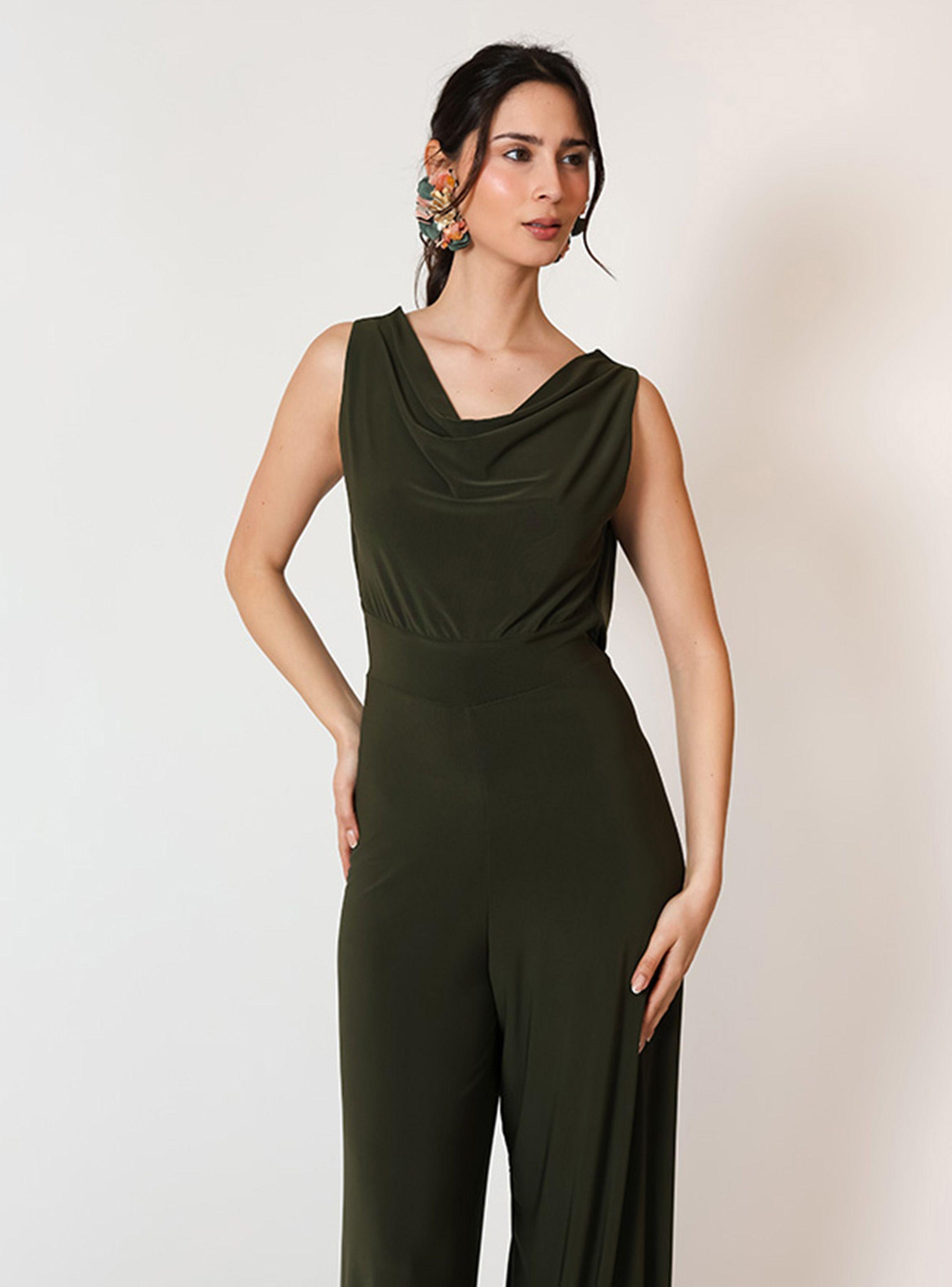 Enterito Drapeado Verde Olivo Natalia Seguel-4