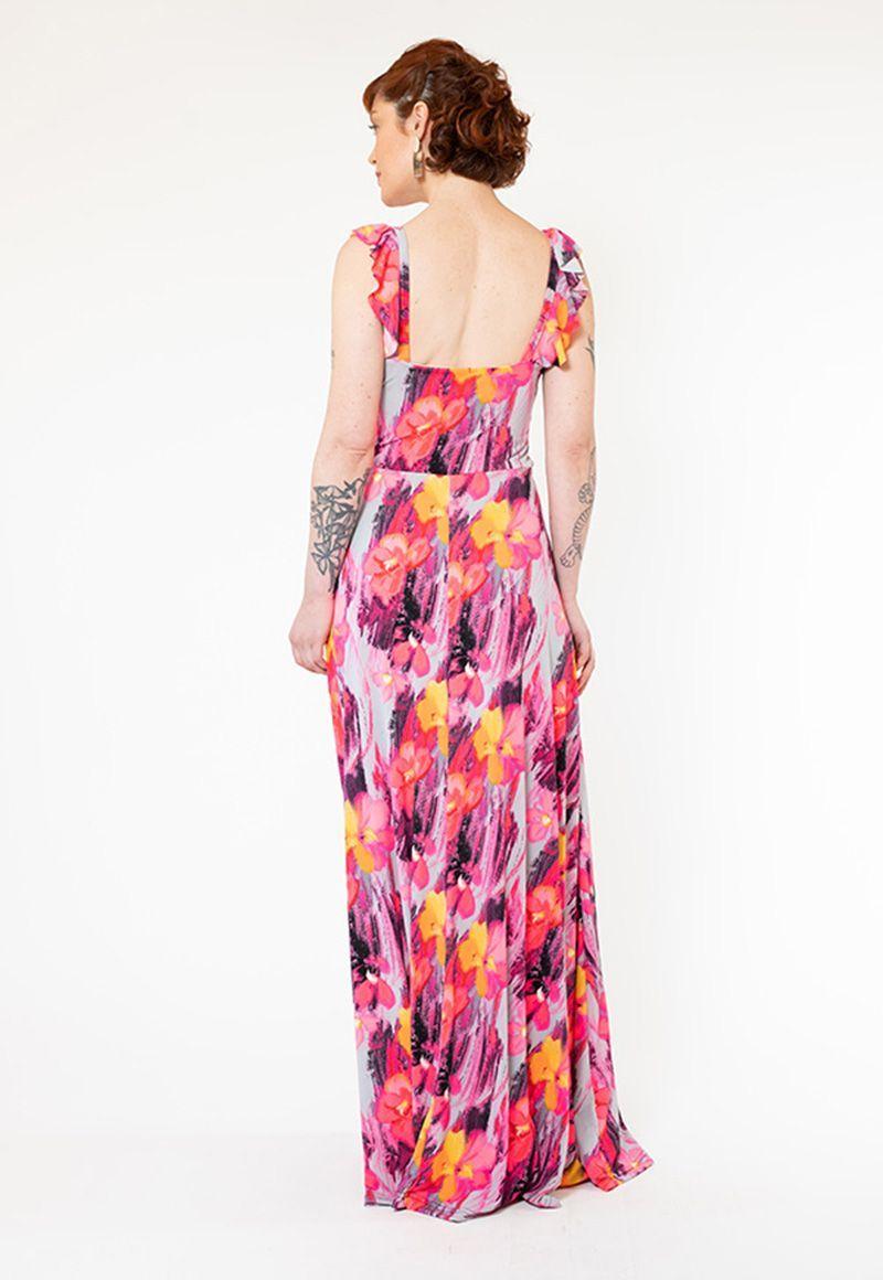 Vestido Mercedes Hojas Rosa Natalia Seguel-3