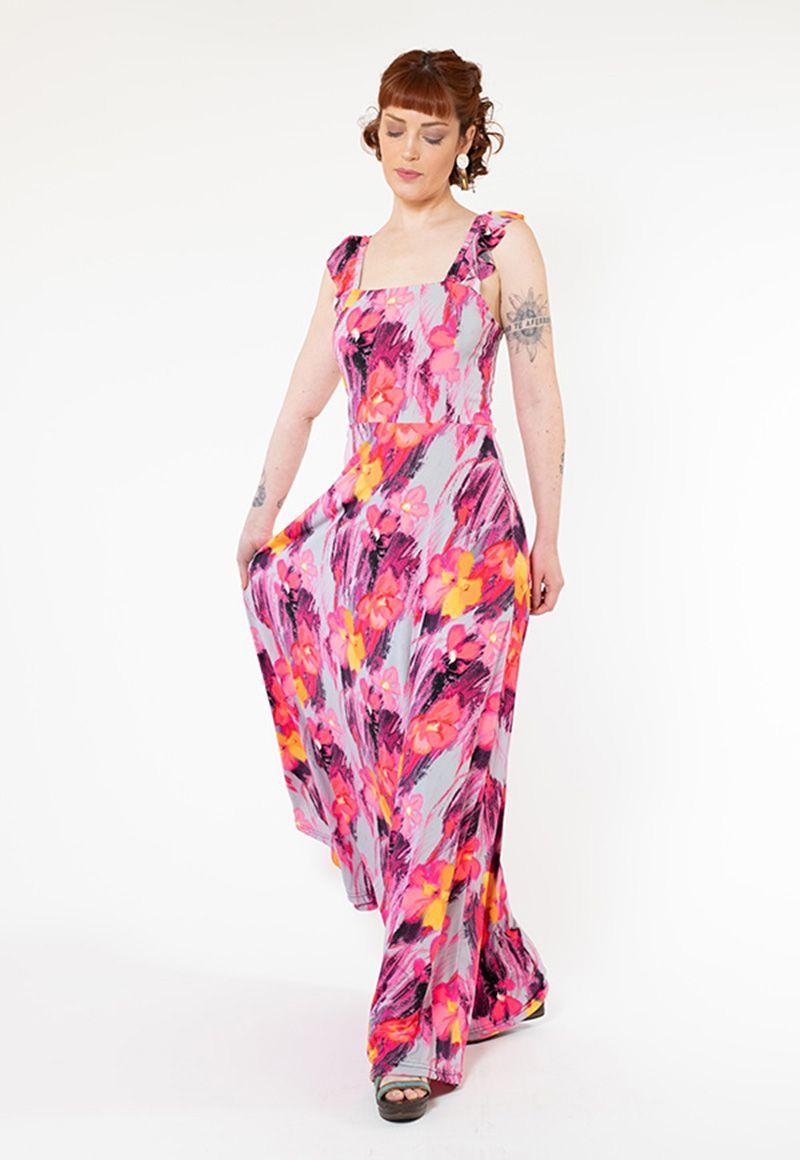 Vestido Mercedes Hojas Rosa Natalia Seguel-4