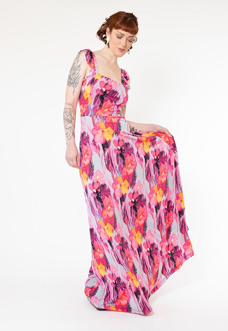 Vestido Mercedes Hojas Rosa Natalia Seguel-5