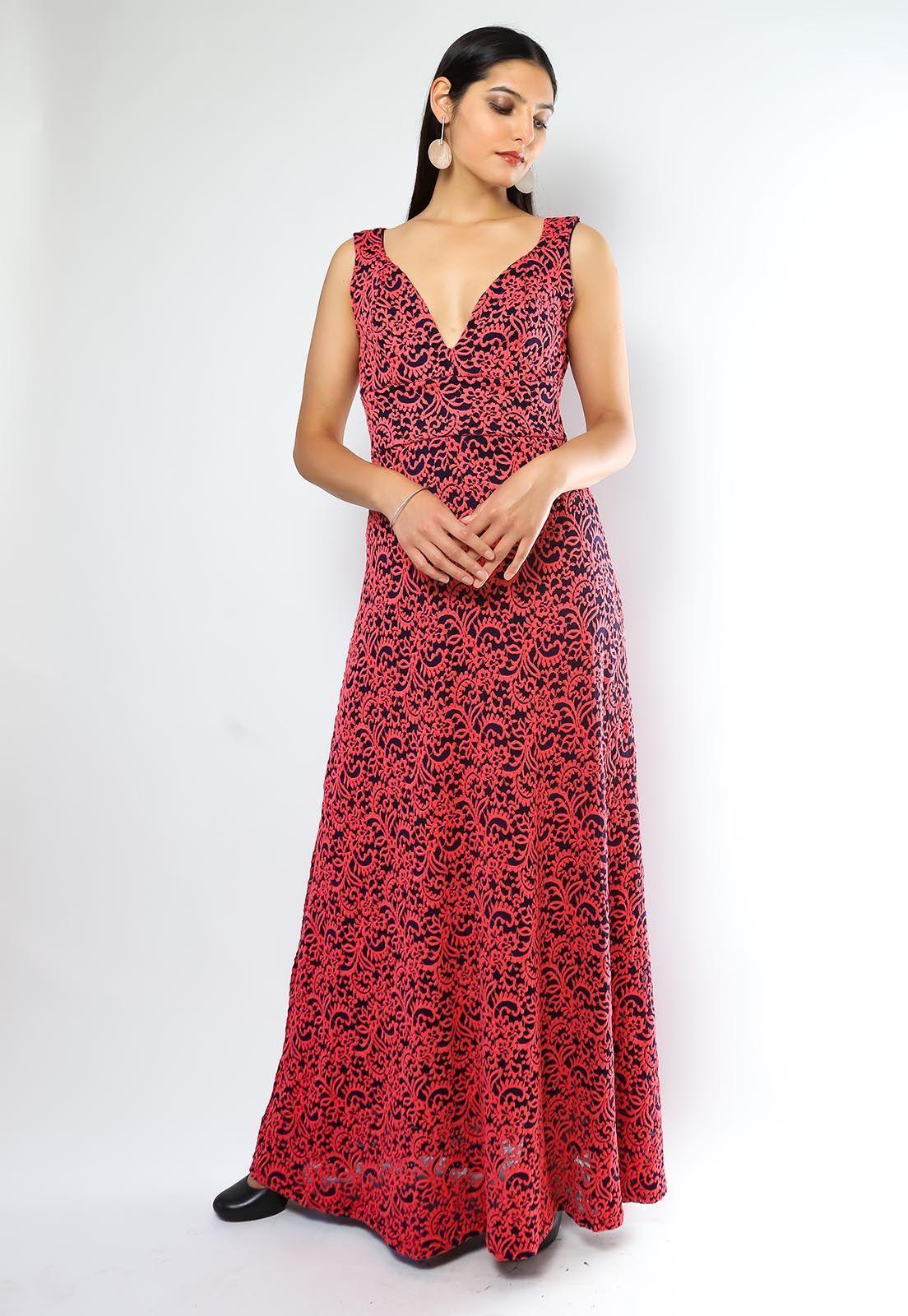 Vestido Maite Encaje Fucsia-4