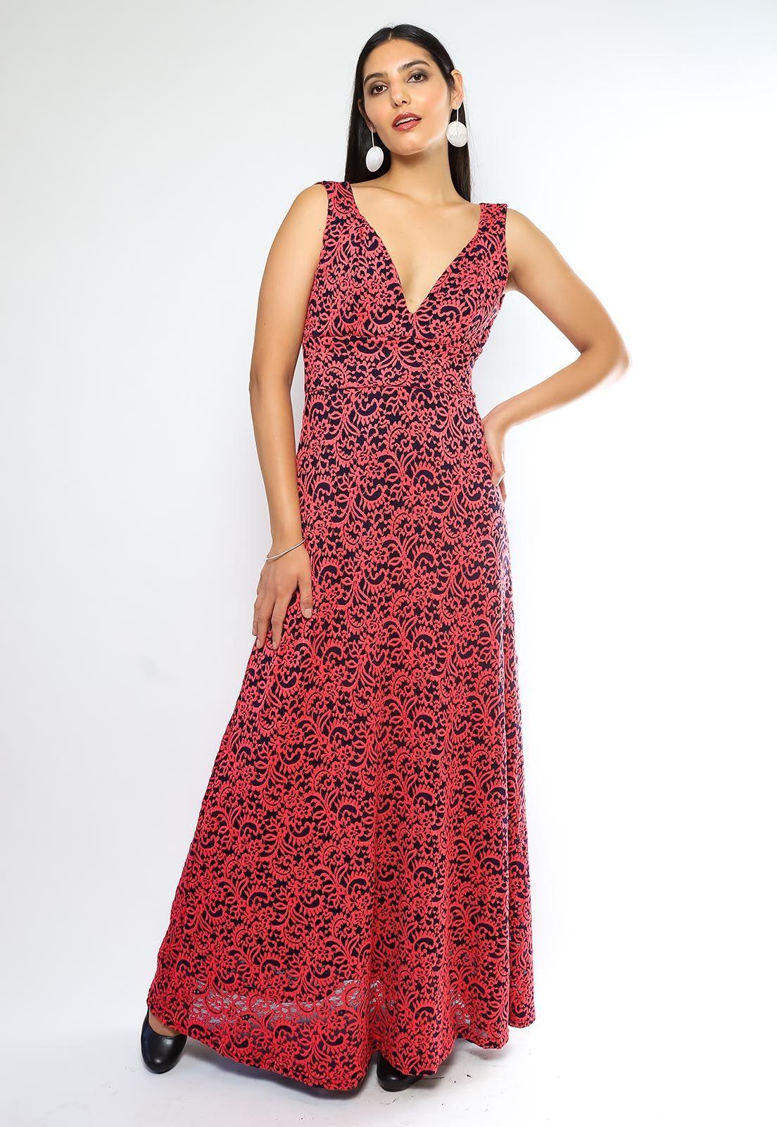 Vestido Maite Encaje Fucsia-5
