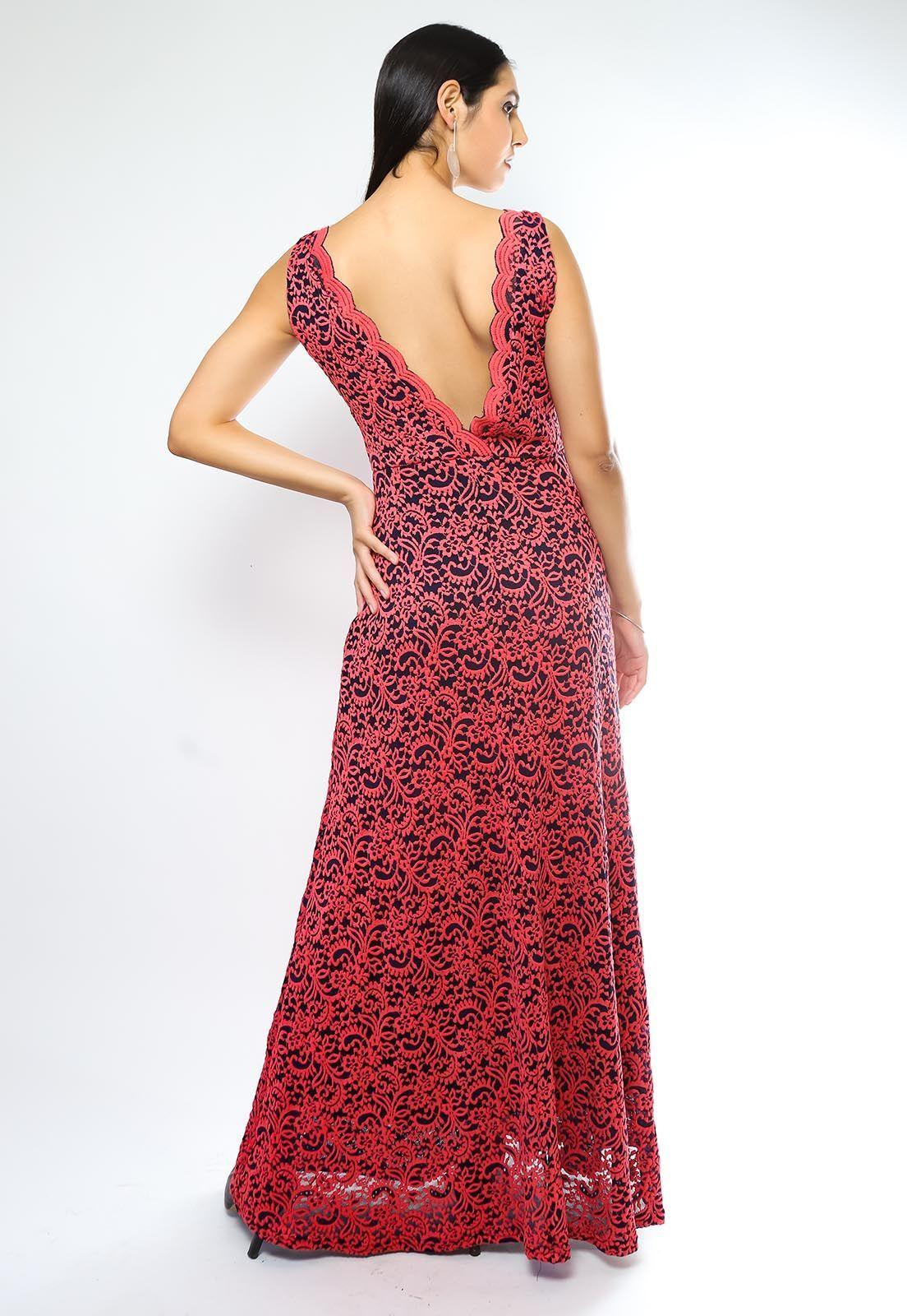 Vestido Maite Encaje Fucsia-2
