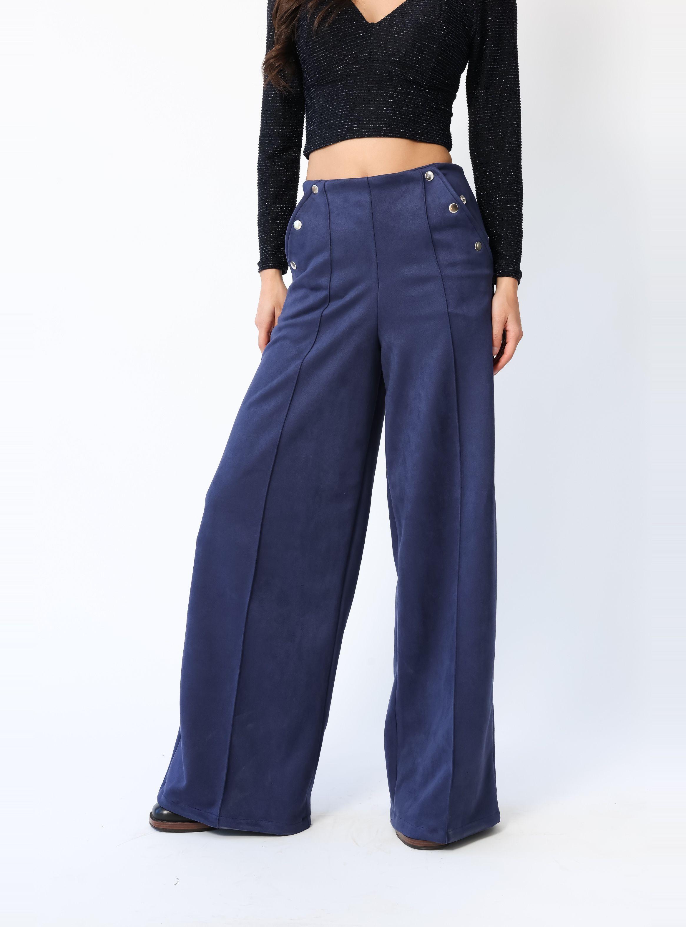 Palazzo Clare Gamuza Bolsillos Azul Francia - Diseño Chileno | Natalia Seguel-5