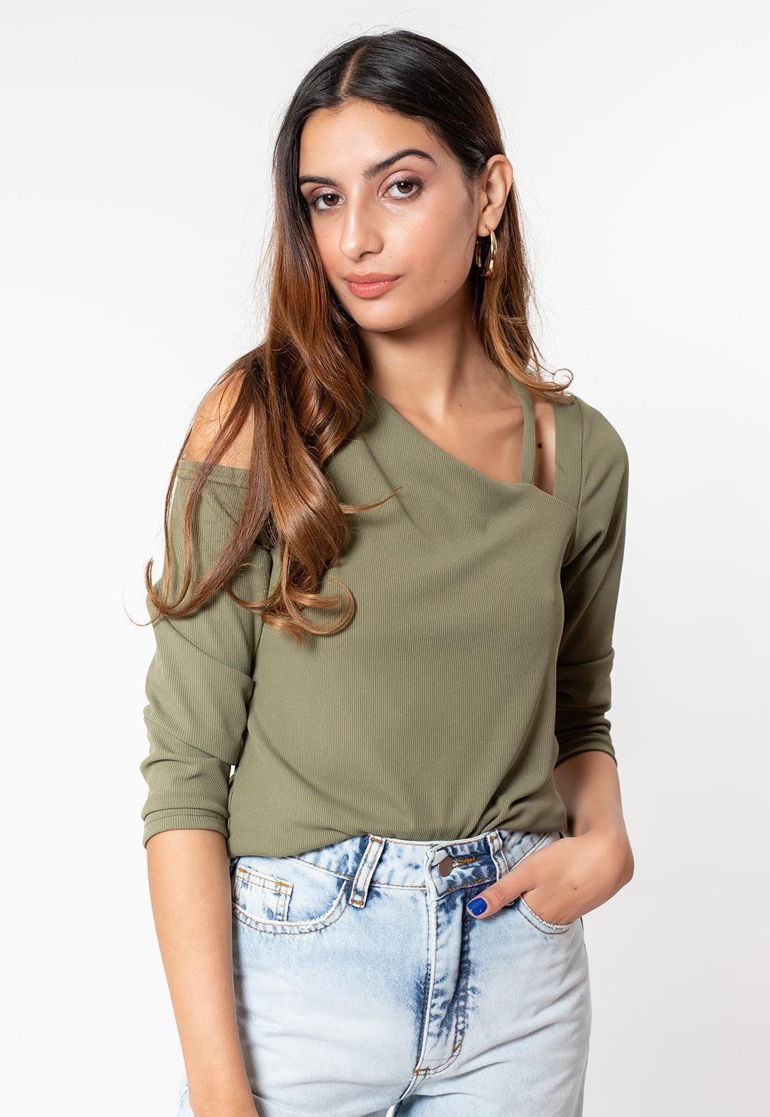 Polera Fatima Verde Musgo Natalia Seguel-5