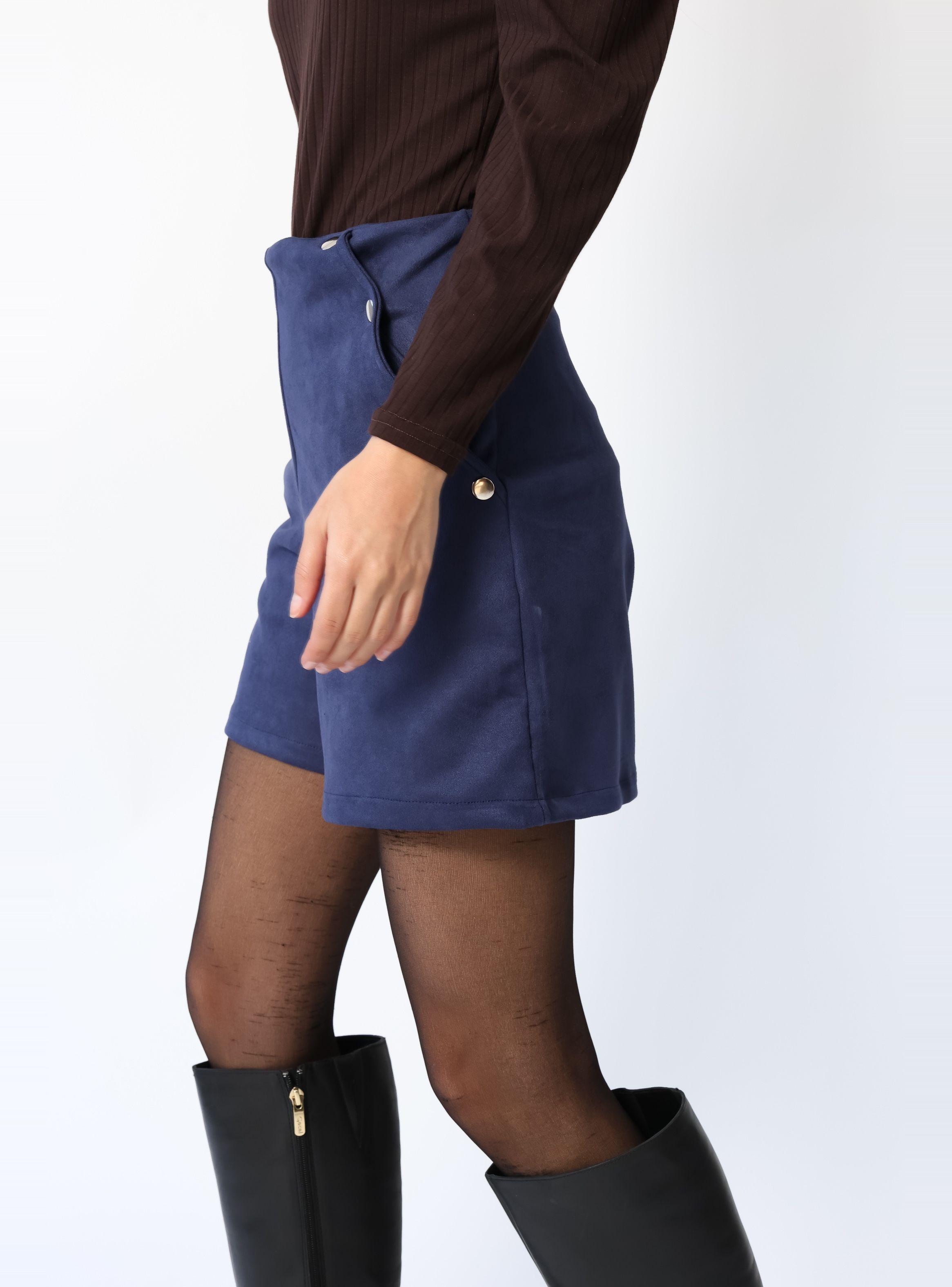 Short Clare Gamuza Azul Francia - Diseño de Autor | Natalia Seguel-1
