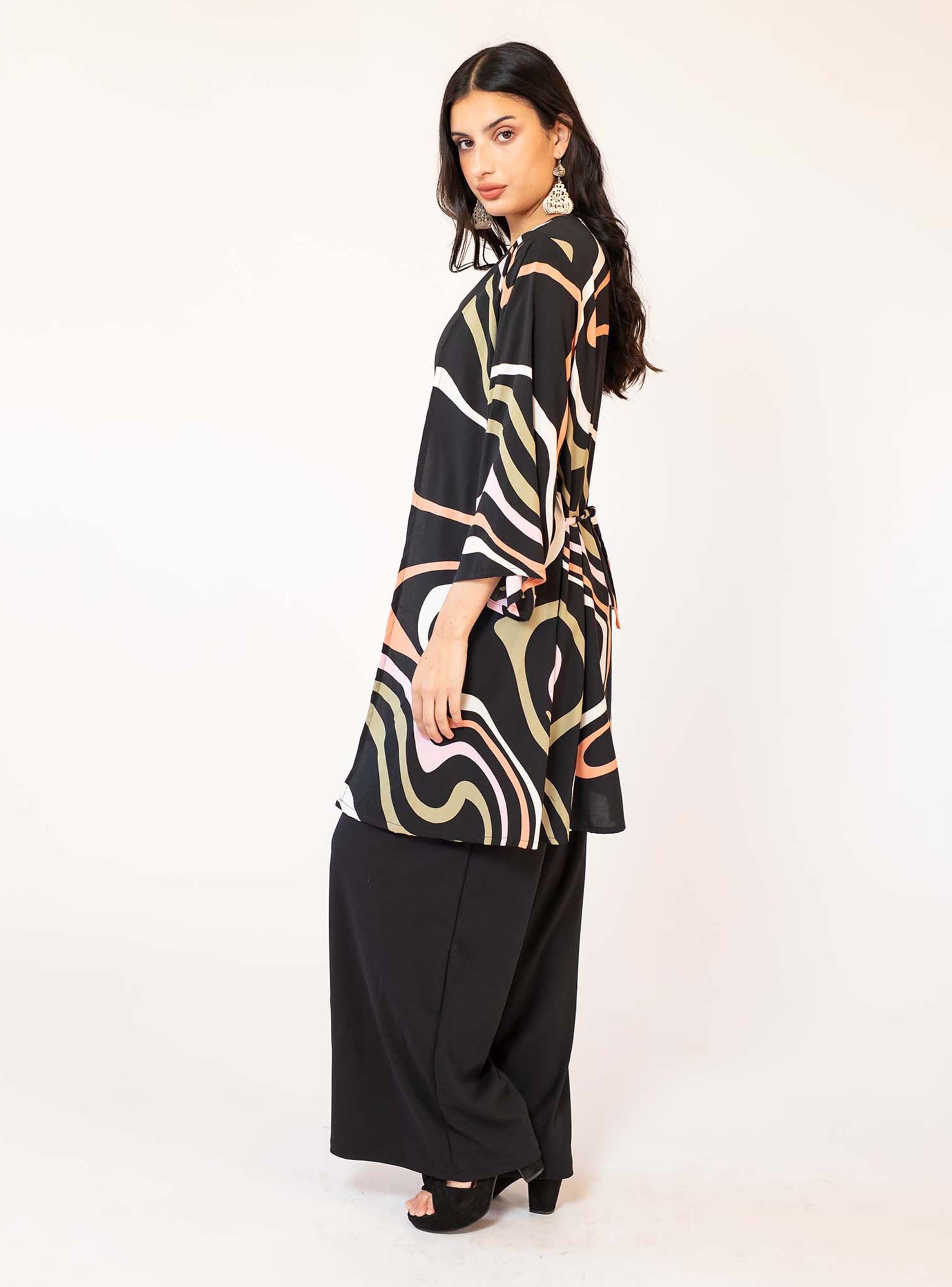 kimono Negro Lineas Natalia Seguel-2