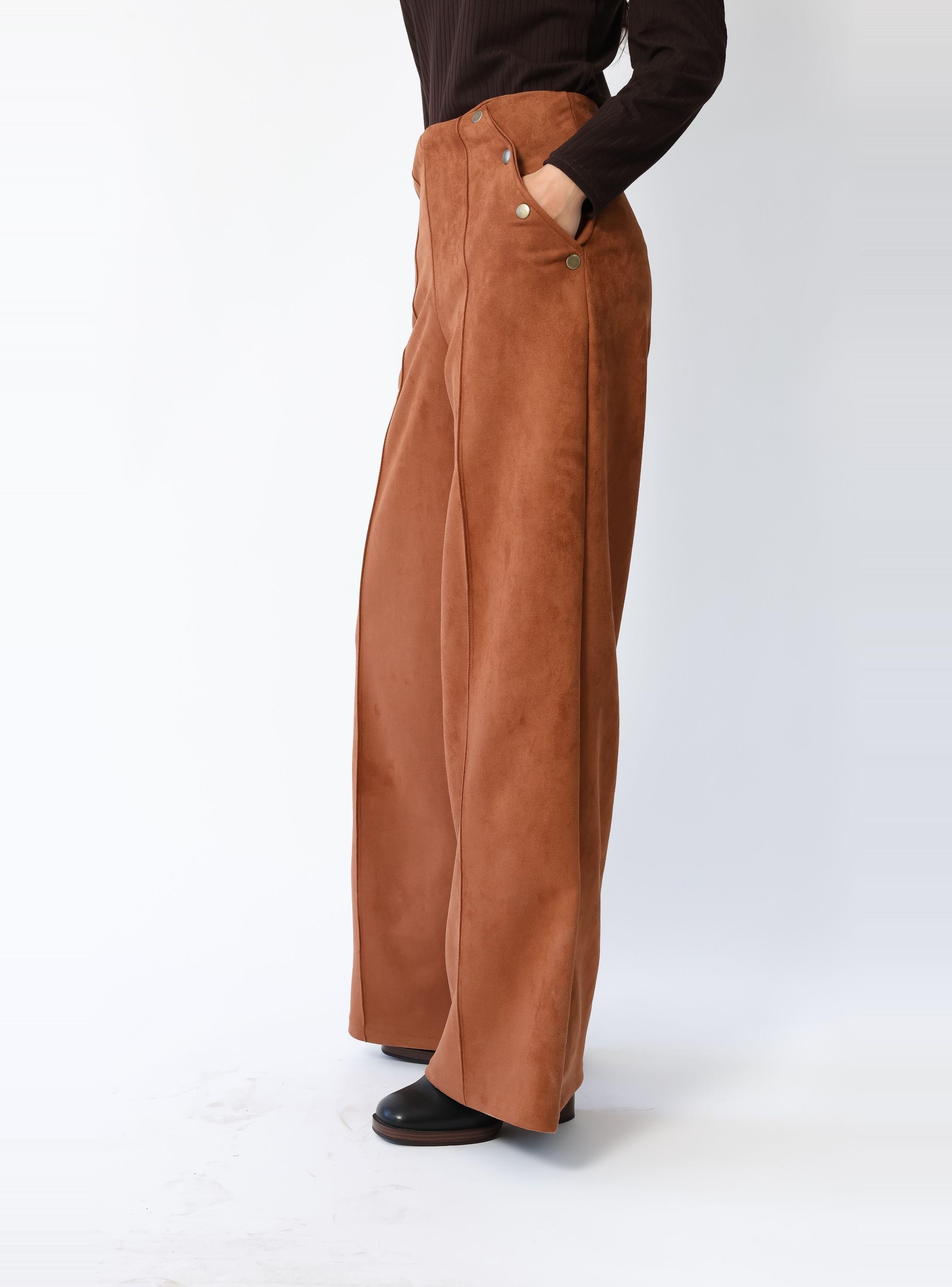 Palazzo Clare Gamuza Bolsillos Camel - Diseño Chileno | Natalia Seguel-2