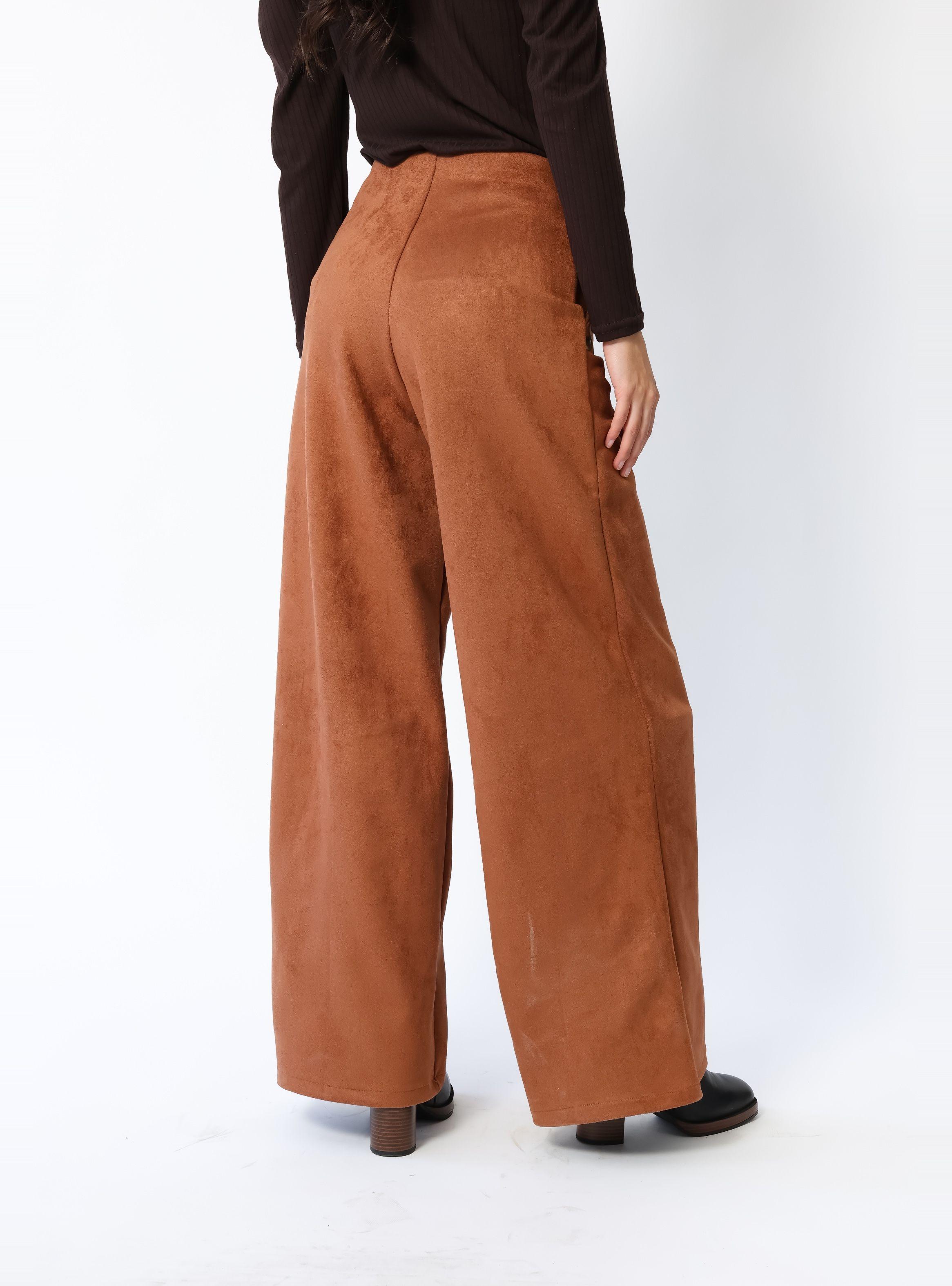 Palazzo Clare Gamuza Bolsillos Camel - Diseño Chileno | Natalia Seguel-5