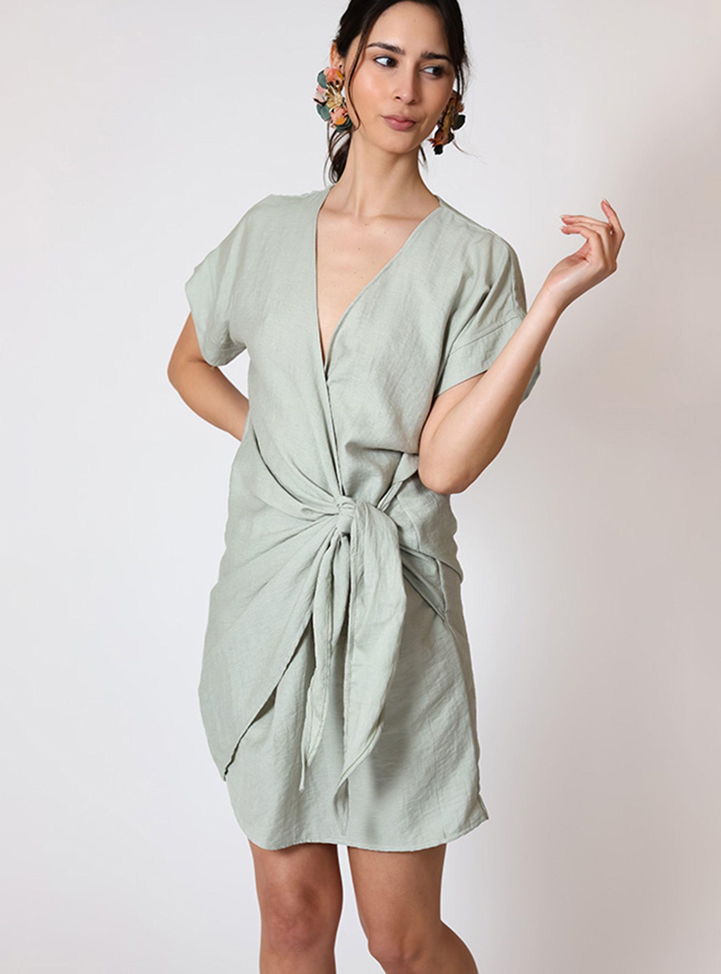 Vestido Josefina Lino Verde Nilo - Diseño Chileno | Natalia Seguel-3